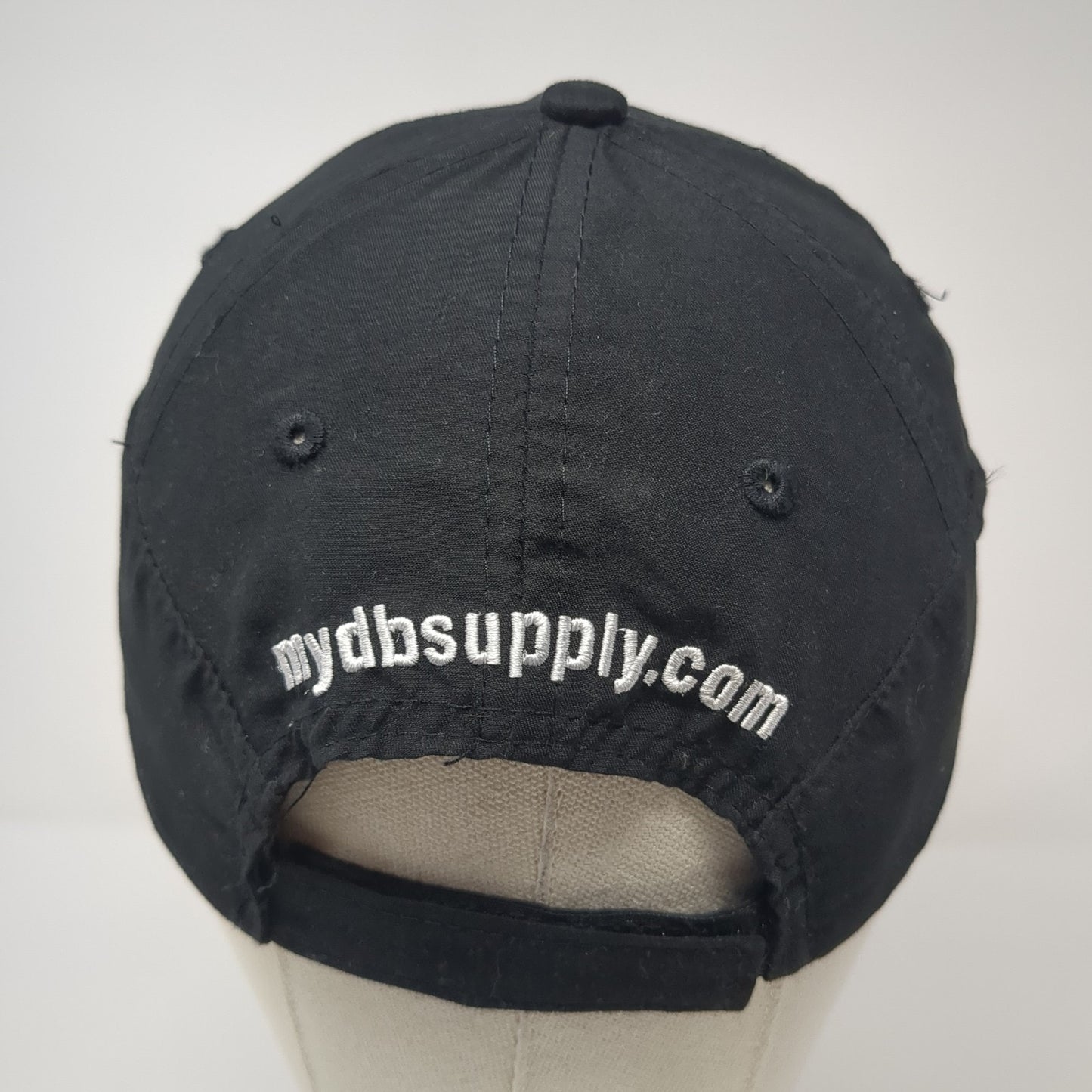 D&B Supply Strapback Hat Black One Size Adjustable Embroidered Stitch It
