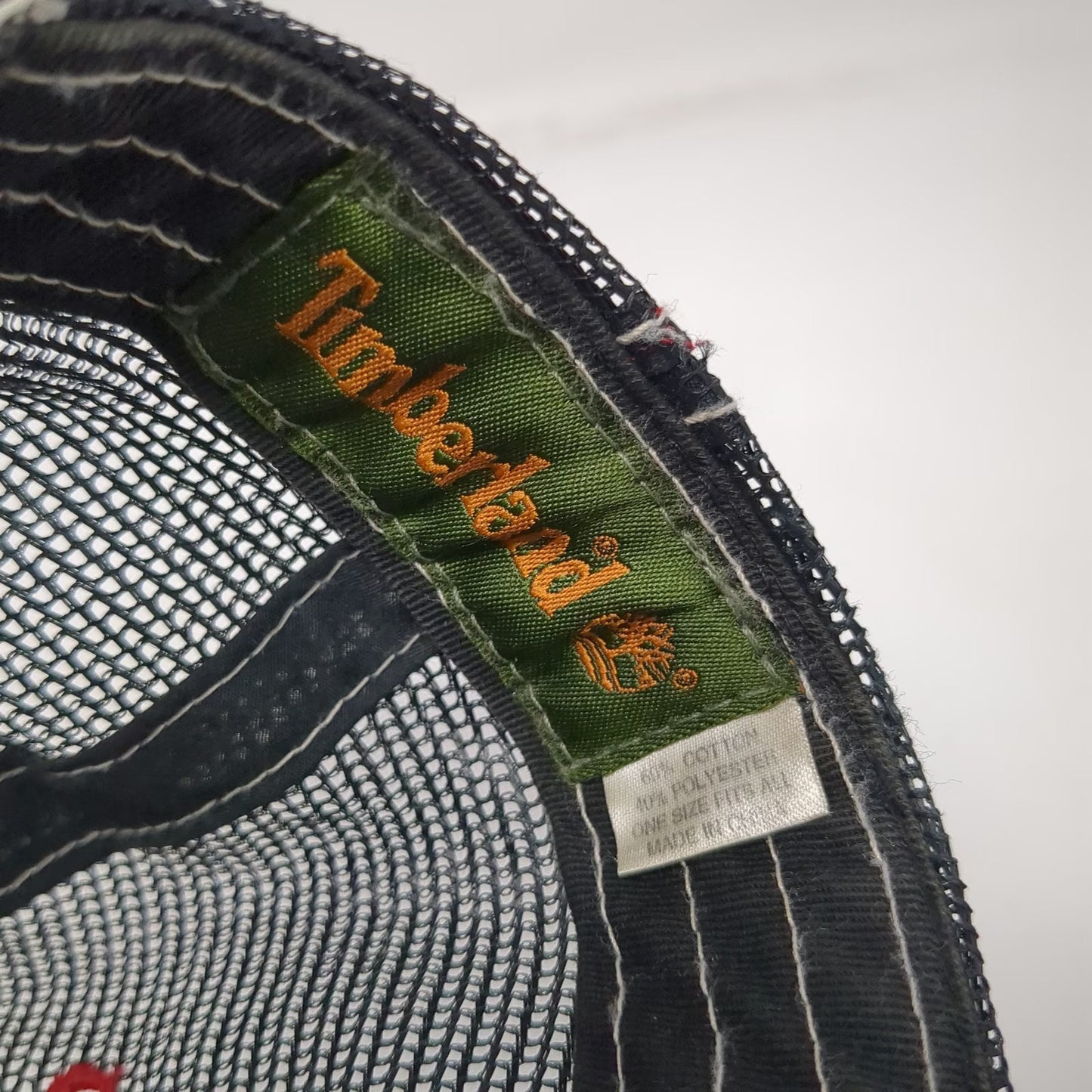 Timberland Trucker Hat Gray Black OS Snapback Mesh Patch Logo Shield Stitch