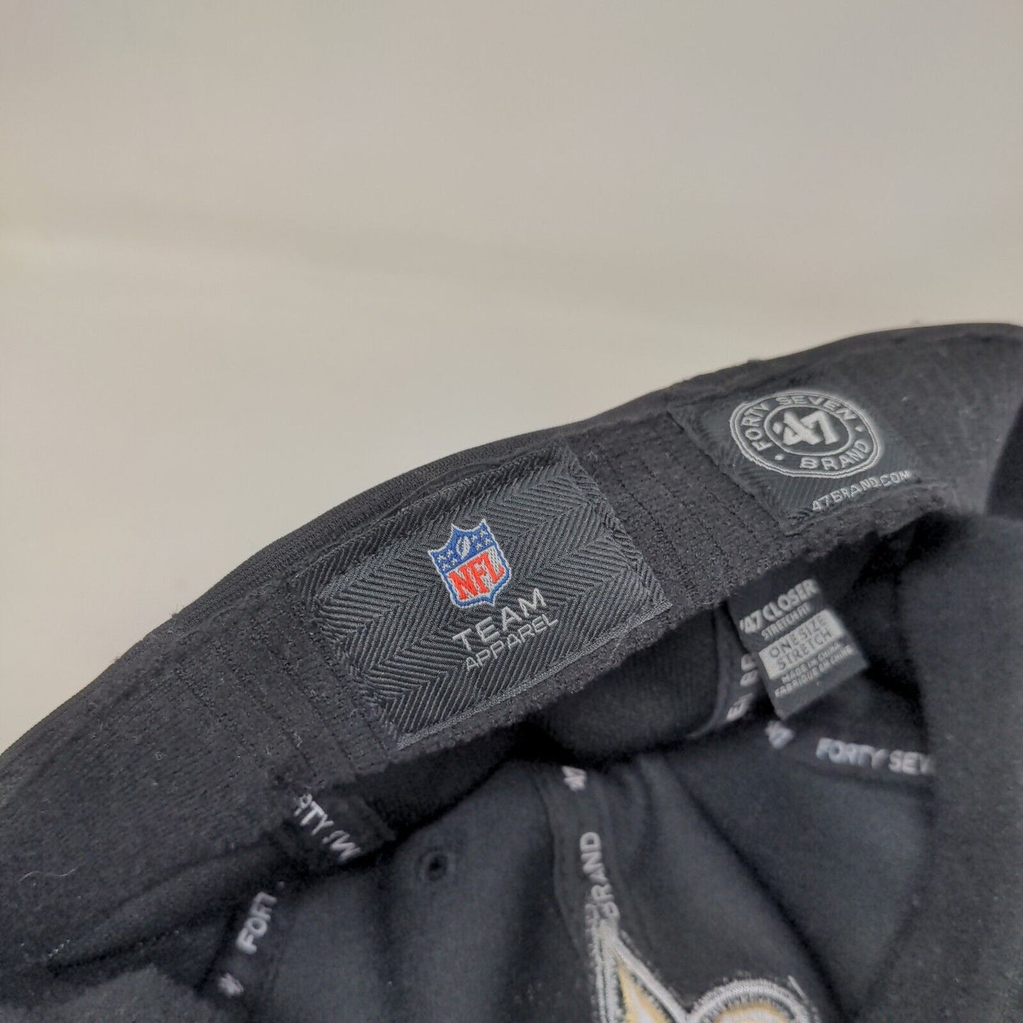 New Orleans Saints NFL Fitted Hat Black OS Embroidered Logo '47 Brand