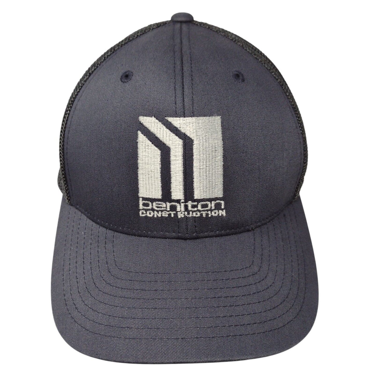 Beniton Construction Fitted Trucker Hat Gray L/XL Mesh Back Port Authority