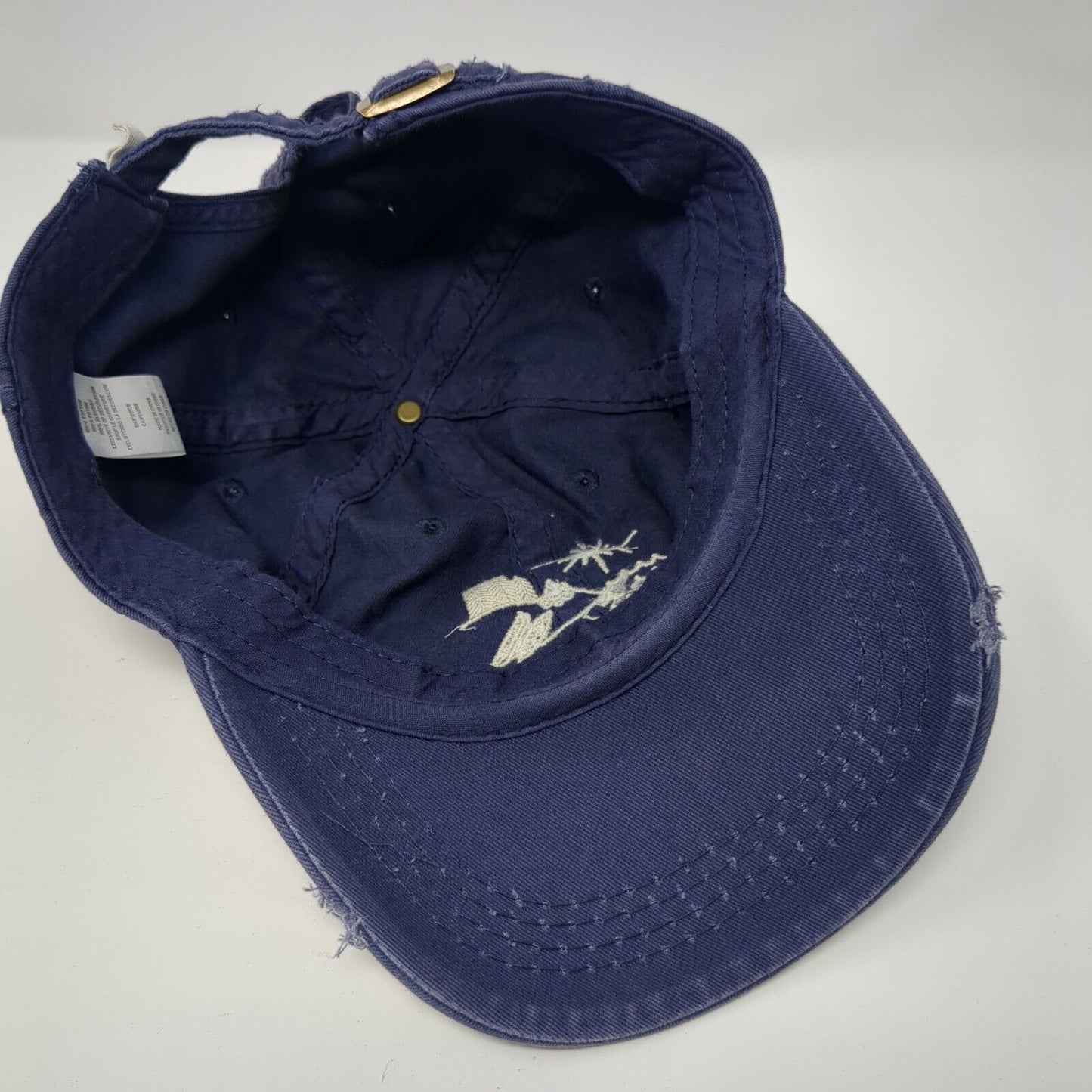 Life Is Good Slideback Hat Blue One Size Embroidered Solid 6 Panel