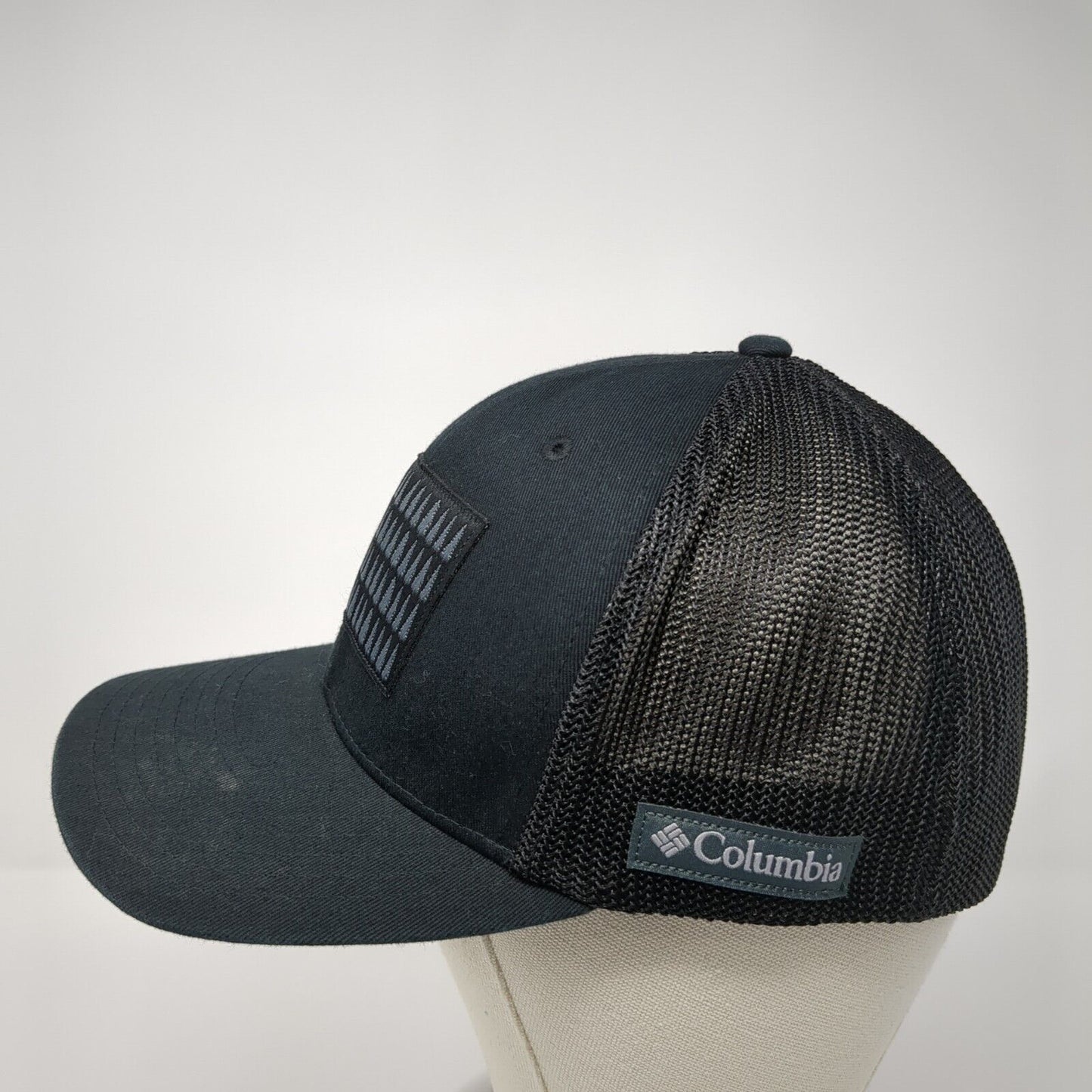 American Trees Flag Unisex Fitted Trucker Hat Black L/XL Mesh Back Columbia