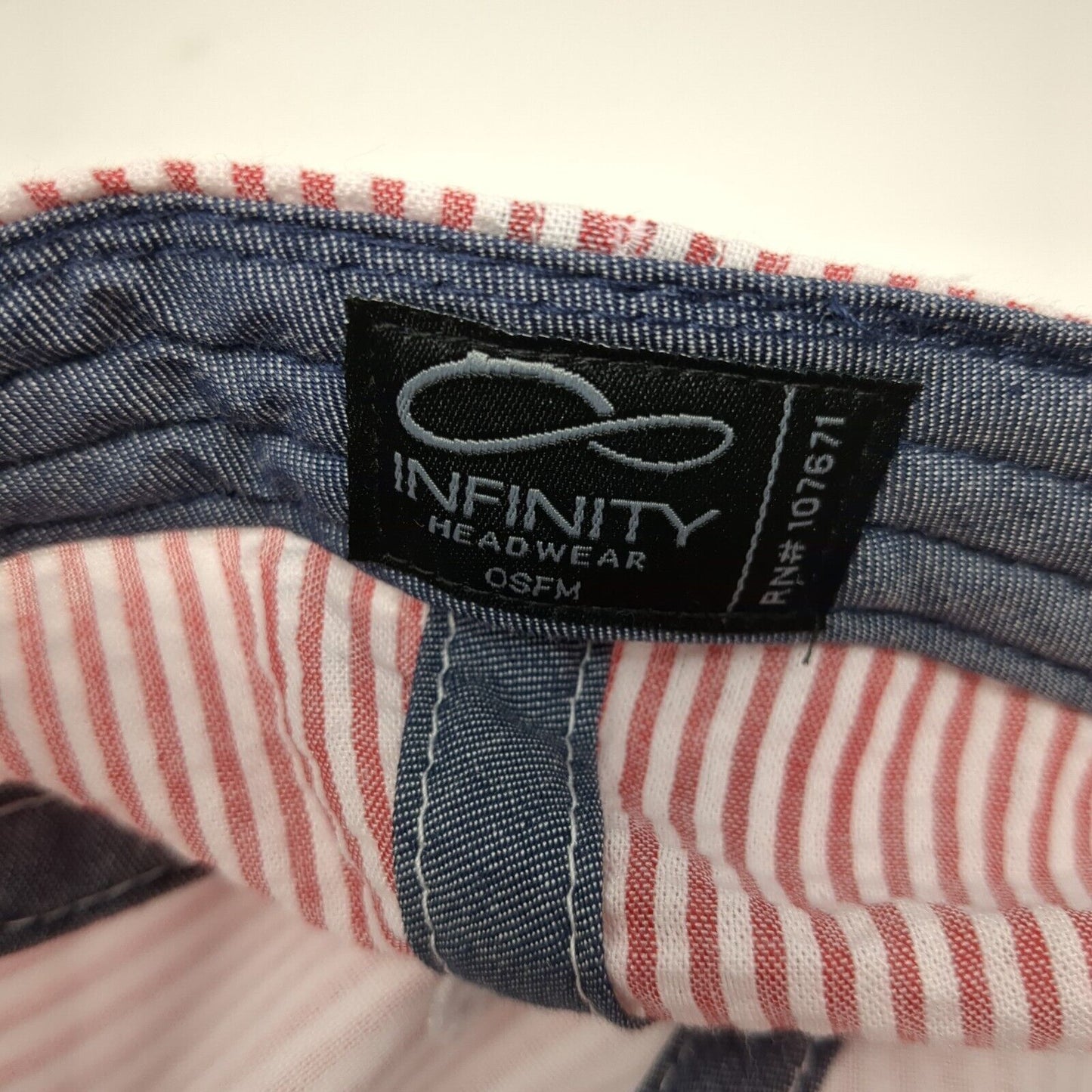 American Flag Slideback Hat Multi One Size Seersucker Striped Infinity