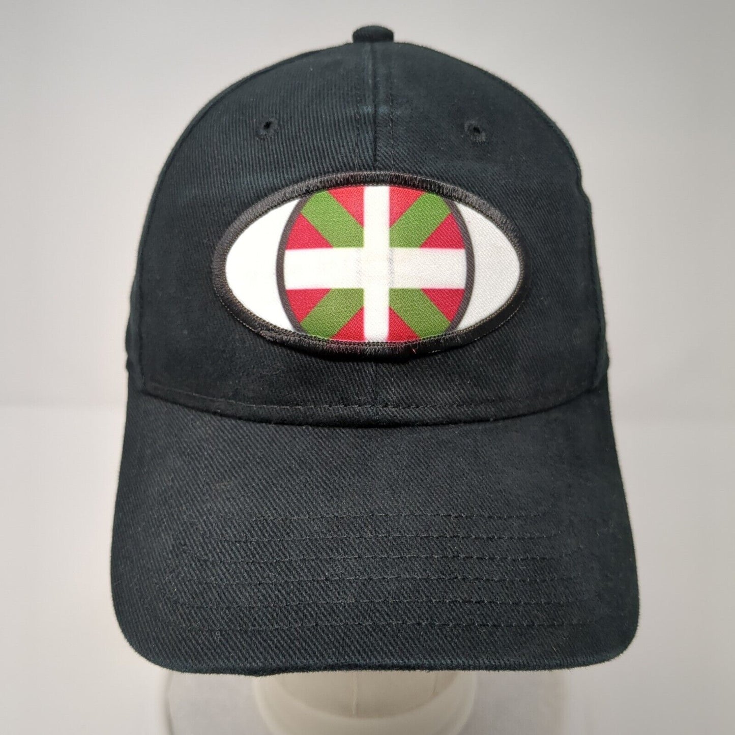Basque Flag Patch Strapback Hat Black One Size Adjustable Otto 6 Panel
