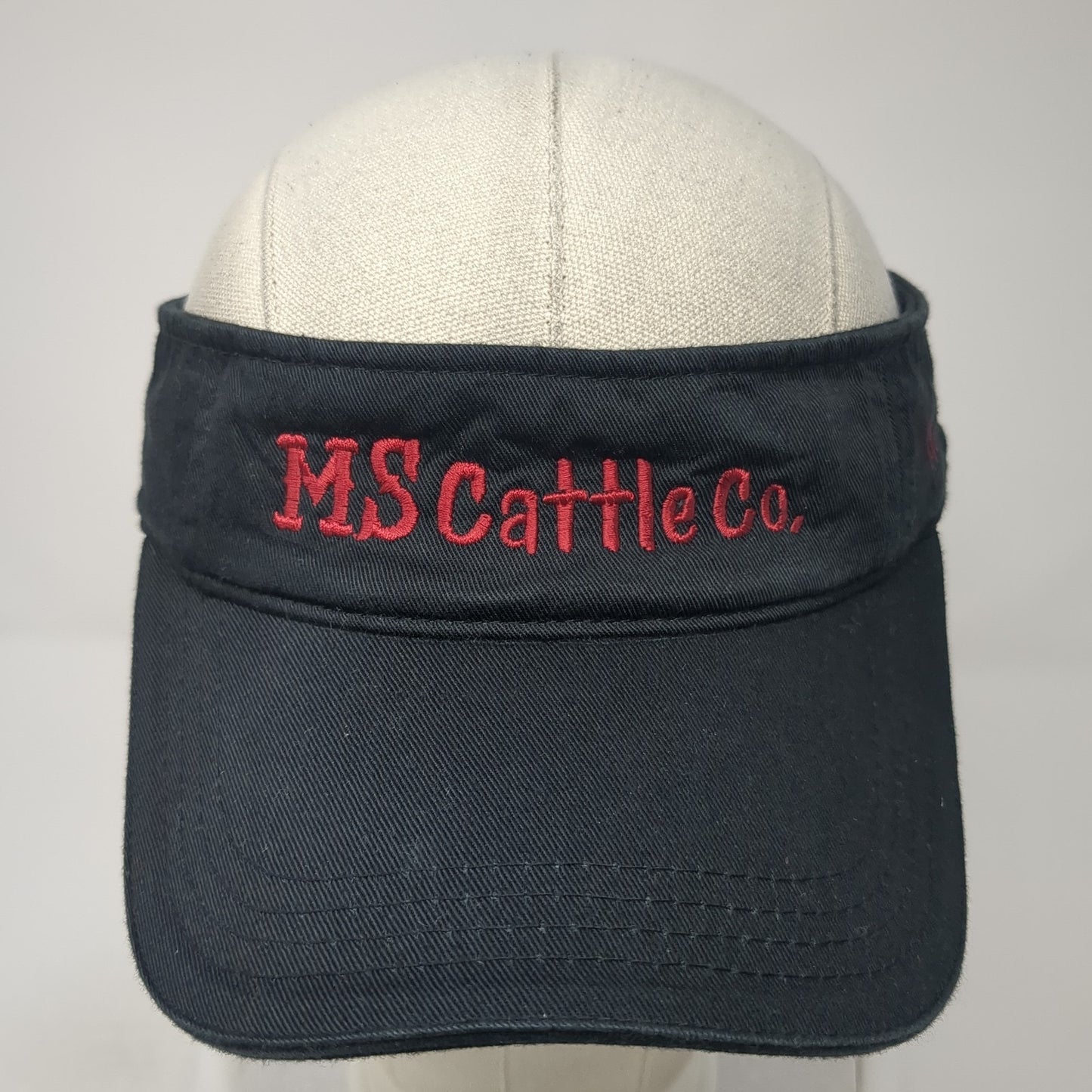 MS Cattle Co. Strapback Visor Hat Black One Size Adjustable Sportsman