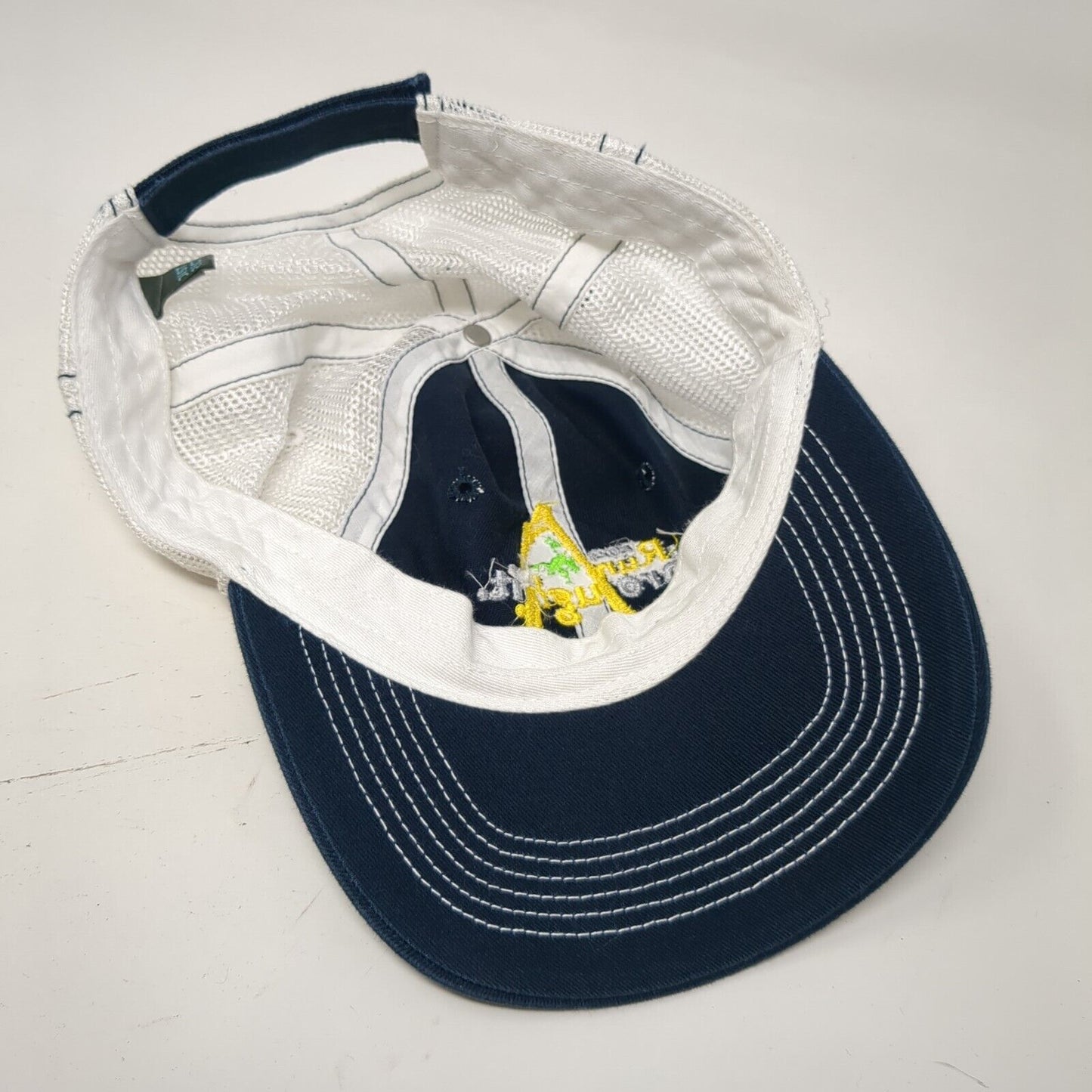2021 Run Through It Strapback Mesh Back Trucker Hat Blue One Size District