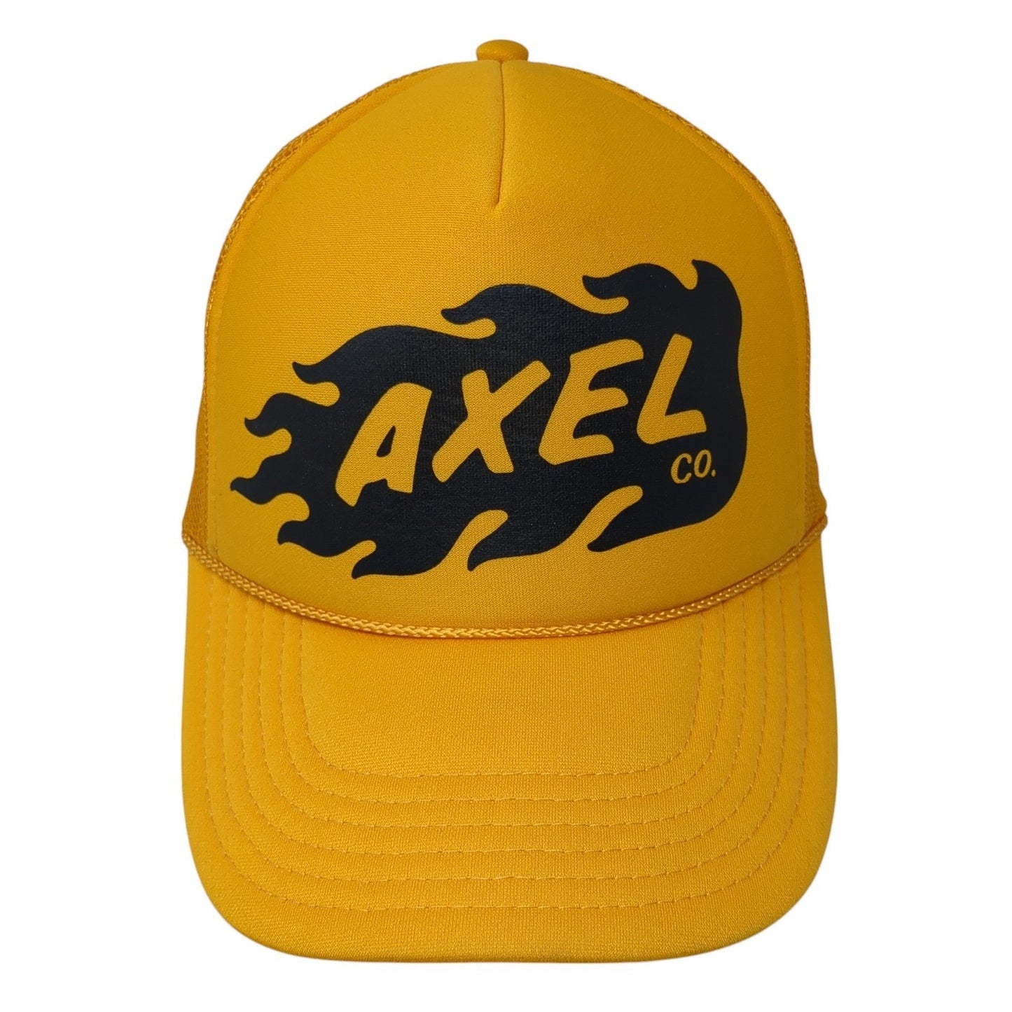 Axel Co. Snapback Trucker Hat Yellow One Size Adjustable Mesh Back Rope Otto