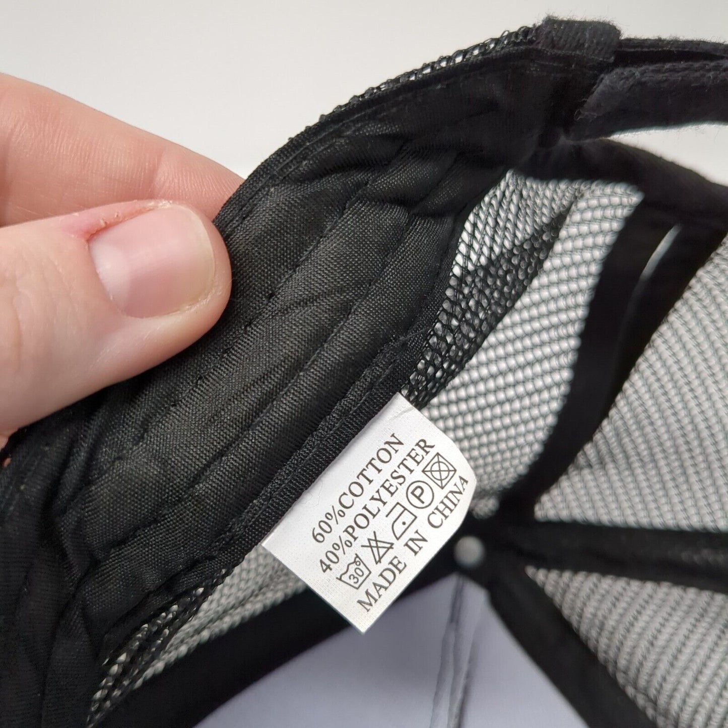 Unbranded Strapback Mesh Back Trucker Hat Black One Size Ponytail Blank