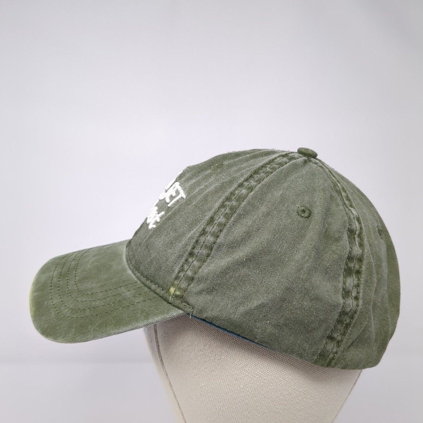 Let's Get Lost Slideback Hat Green OS Adjustable Embroidered 6 Panel Cotton