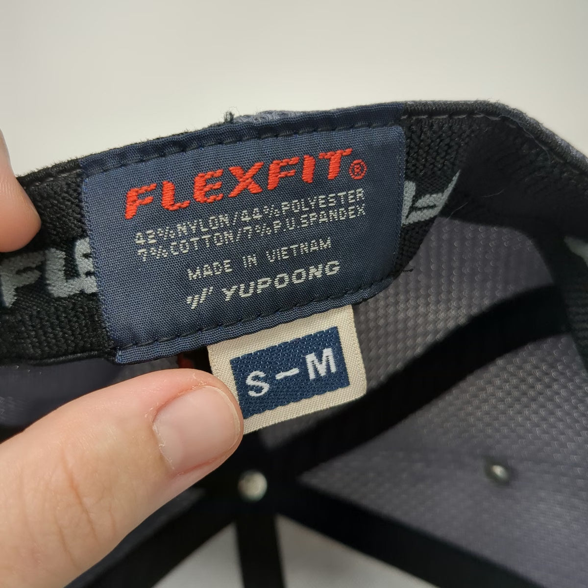 Flexfit Baseball Cap Gray M NapSteel North American Pipe Mesh Stretch Fit Hat