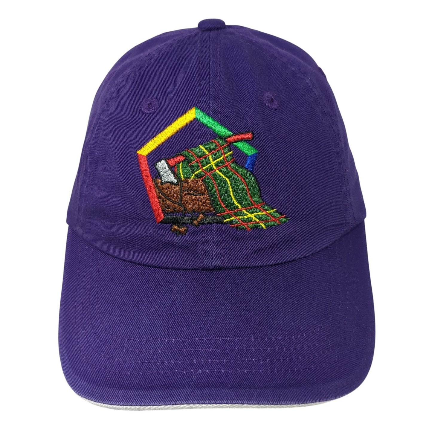 Port Authority Strapback Hat Purple One Size Embroidered Adjustable