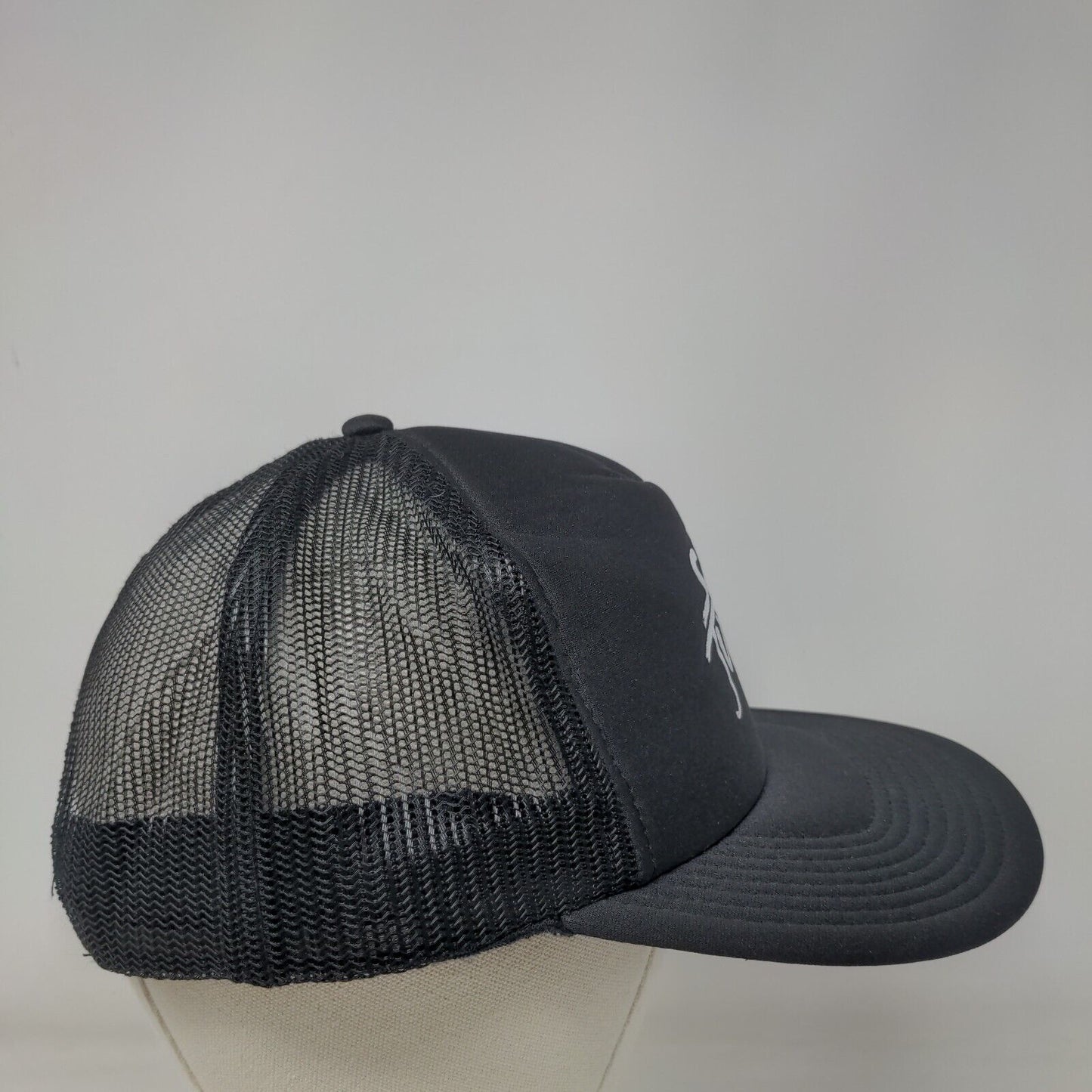 Seed Junky Snapback Mesh Back Trucker Hat Black OSFM Adjustable Otto