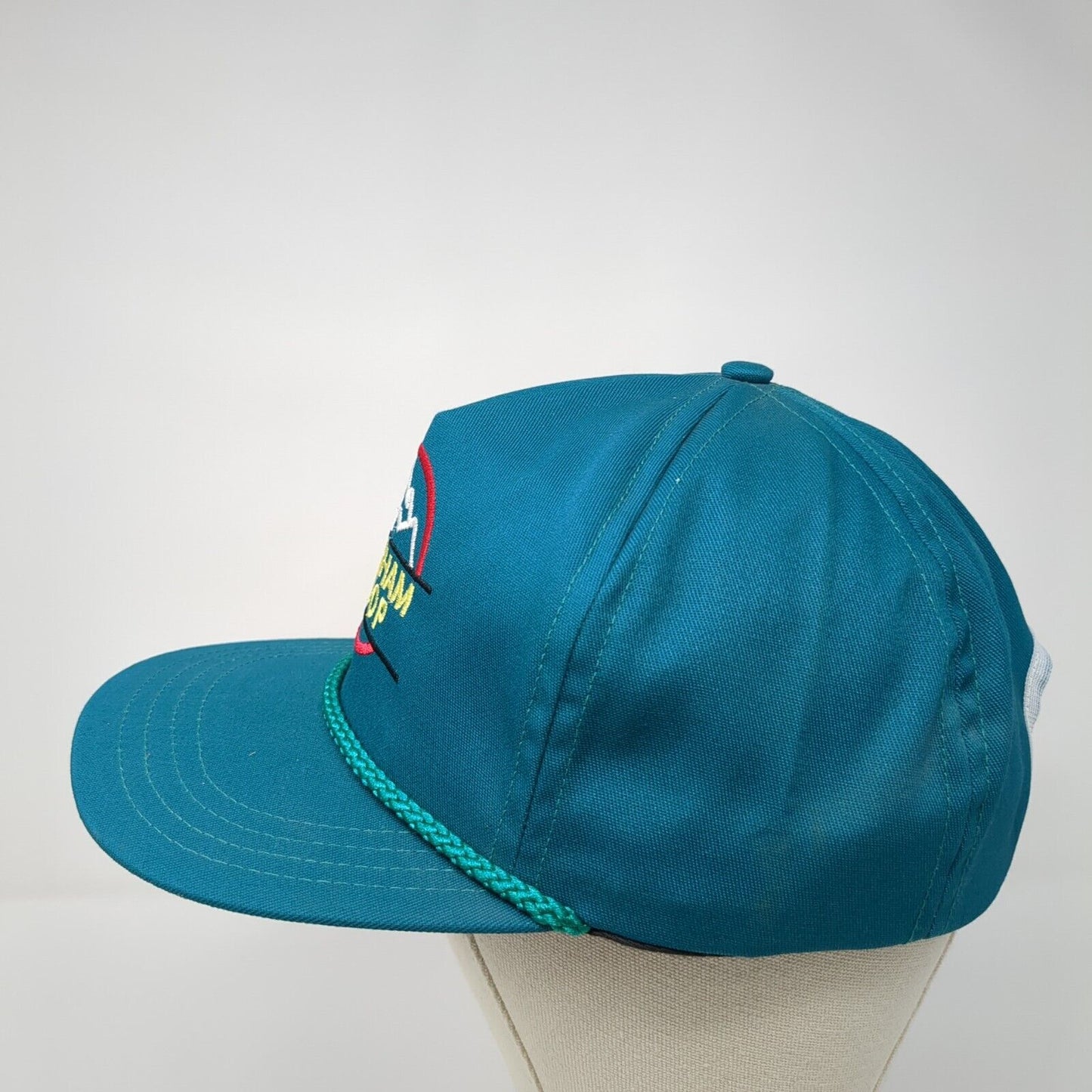 Bingham Coop Slideback Rope Hat Blue One Size Adjustable Embroidered