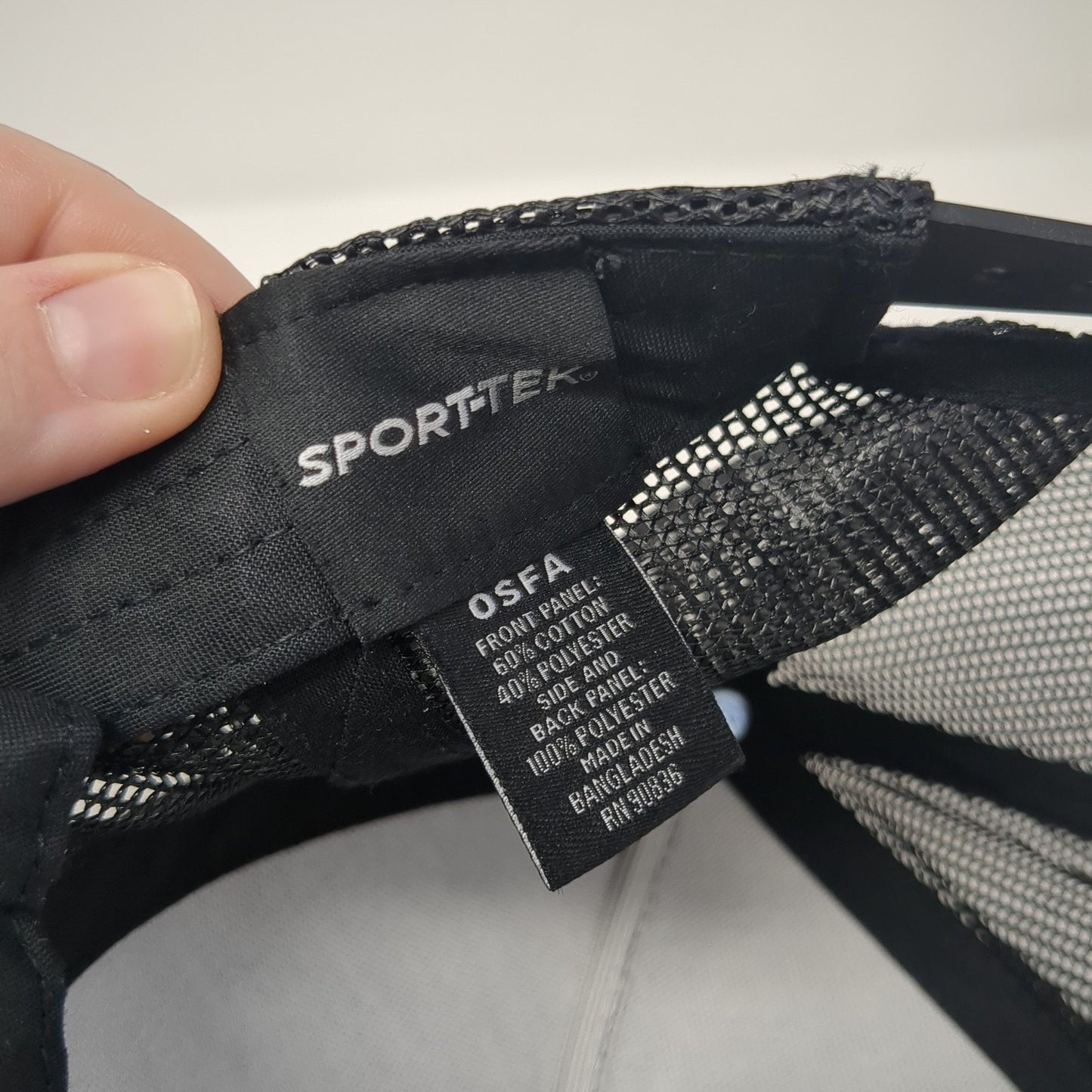 208 Properties Snapback Trucker Hat Black OS Adjustable Mesh Back Sport-Tek