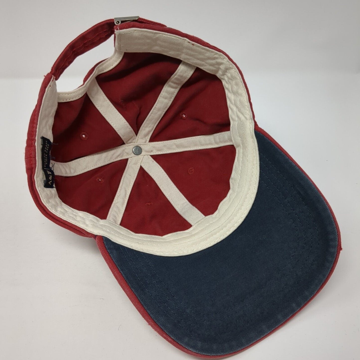 Mountain Patch Slideback Hat Red One Size Adjustable A&F Solid 6 Panel
