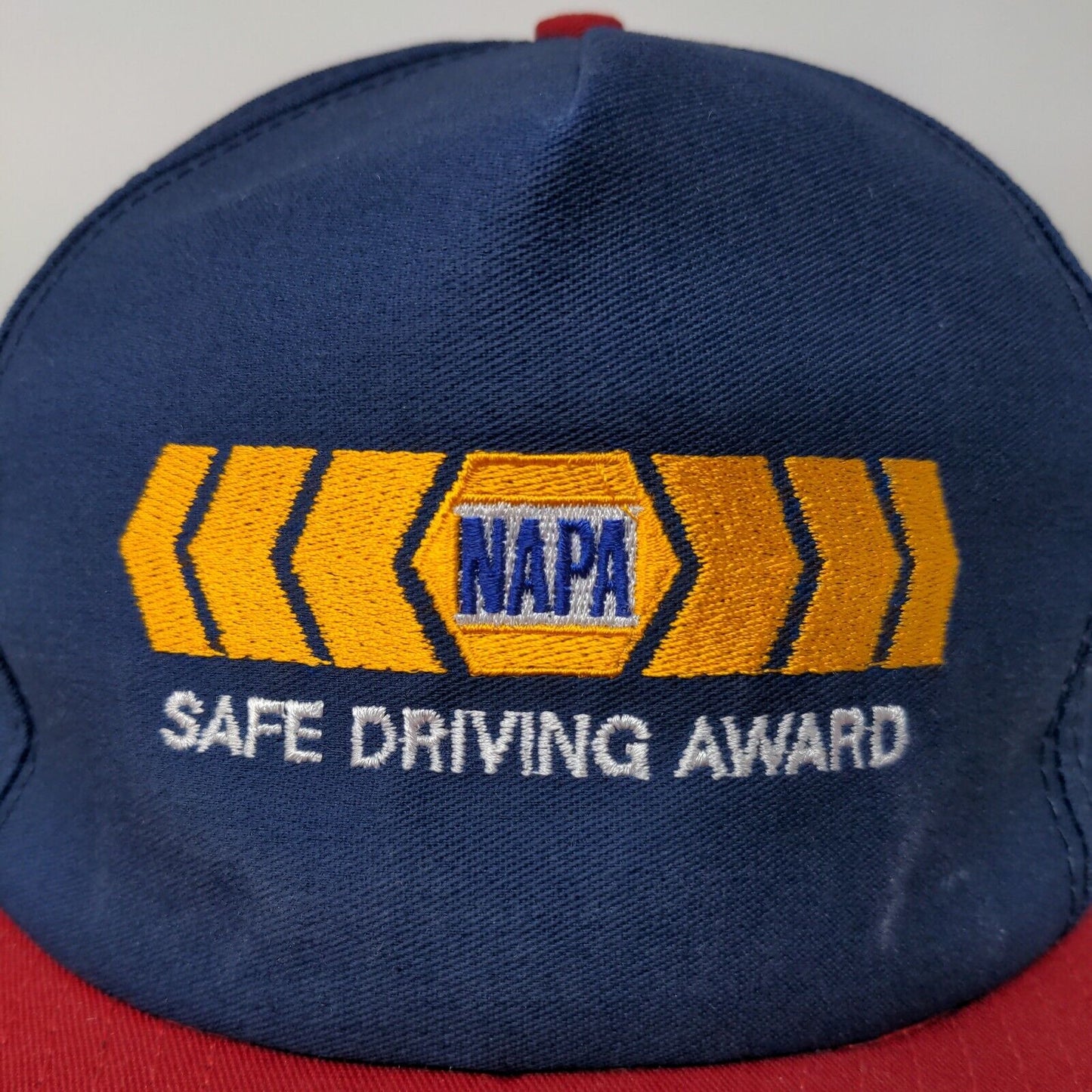 NAPA Safe Driving Award Snapback Hat Blue Red Adjustable Vintage Made USA
