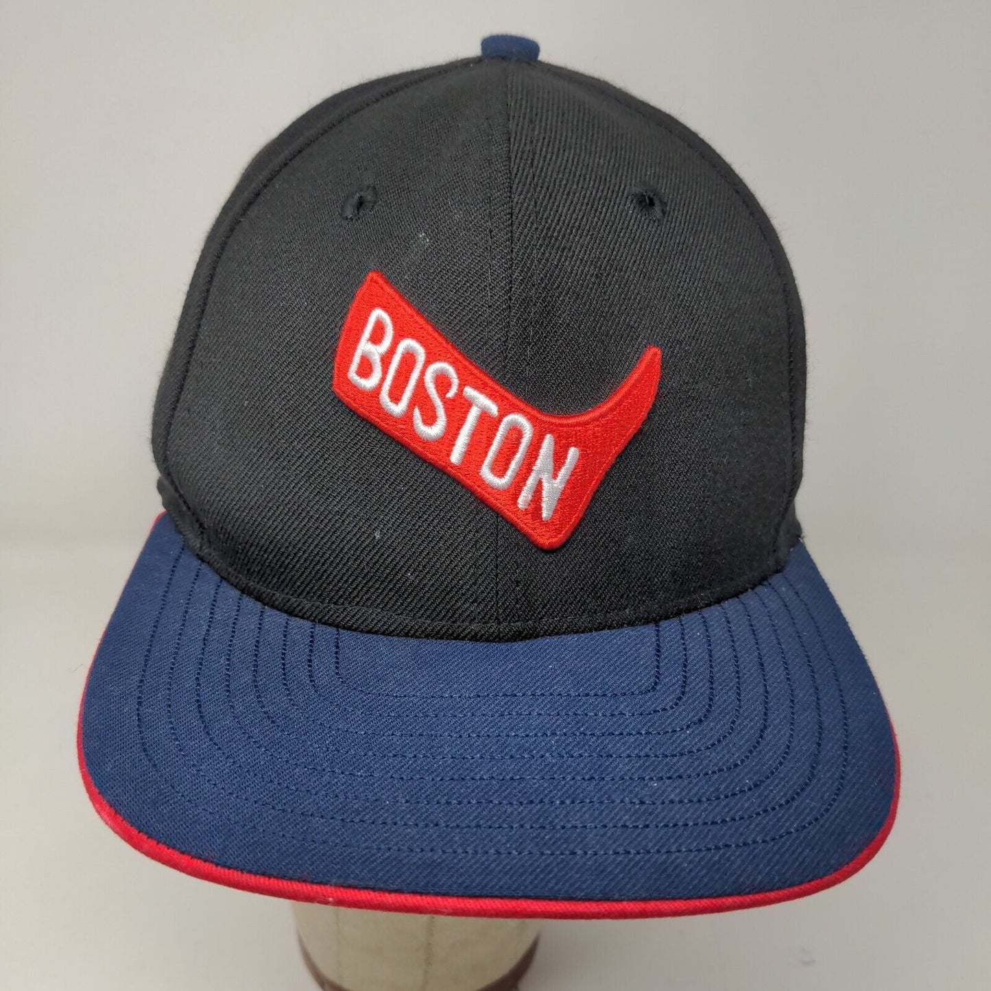 New Era Men's Snapback Hat Black Blue OSFM Cooperstown Collection Boston Red Sox