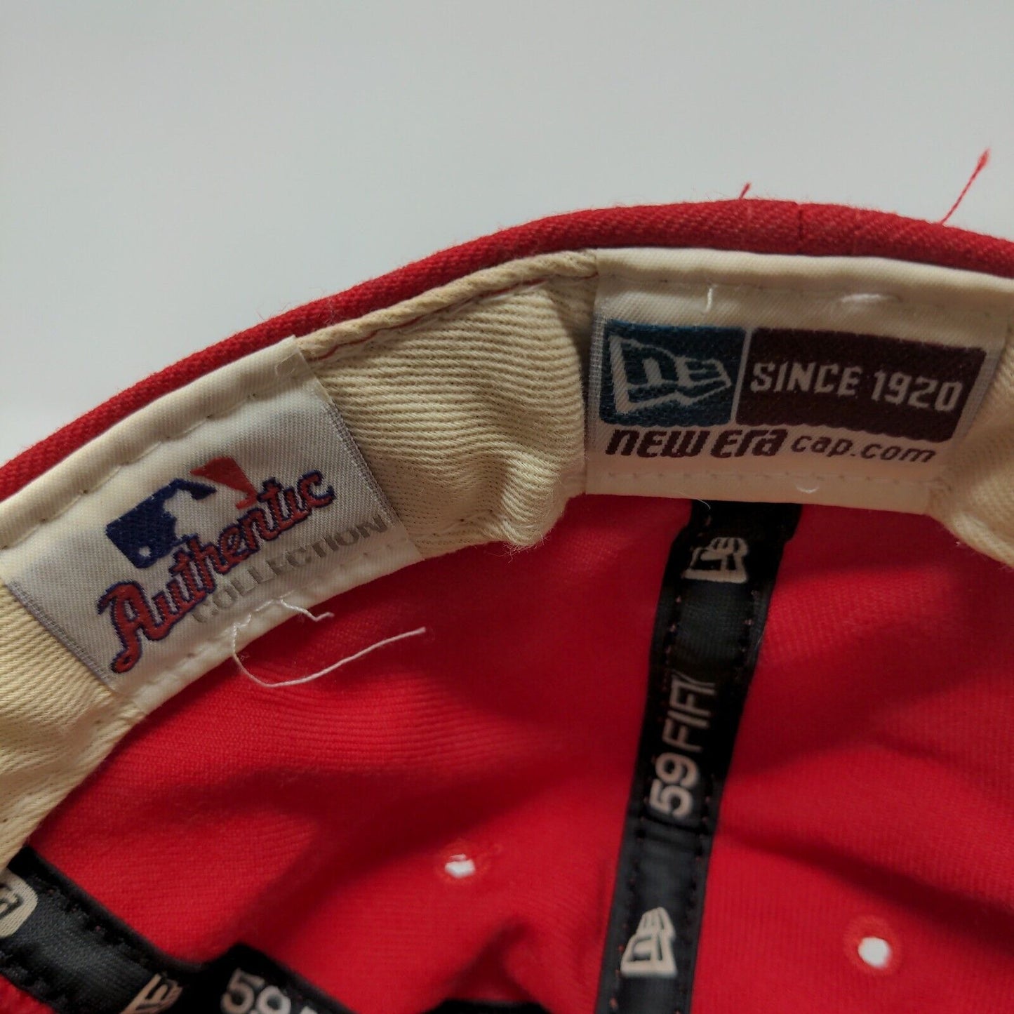 MLB New Era 59Fifty Hat Los Angeles Angels Red Baseball Hat SZ 7 5/8 USA MADE