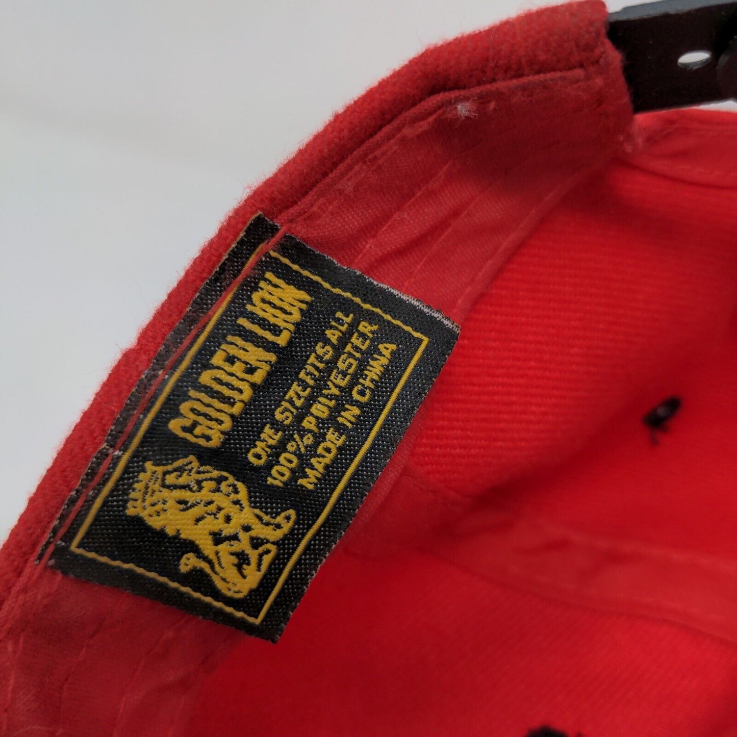 Golden Lion Men's Snapback Flat Bill Hat Red OSFA Embroidered California Logo