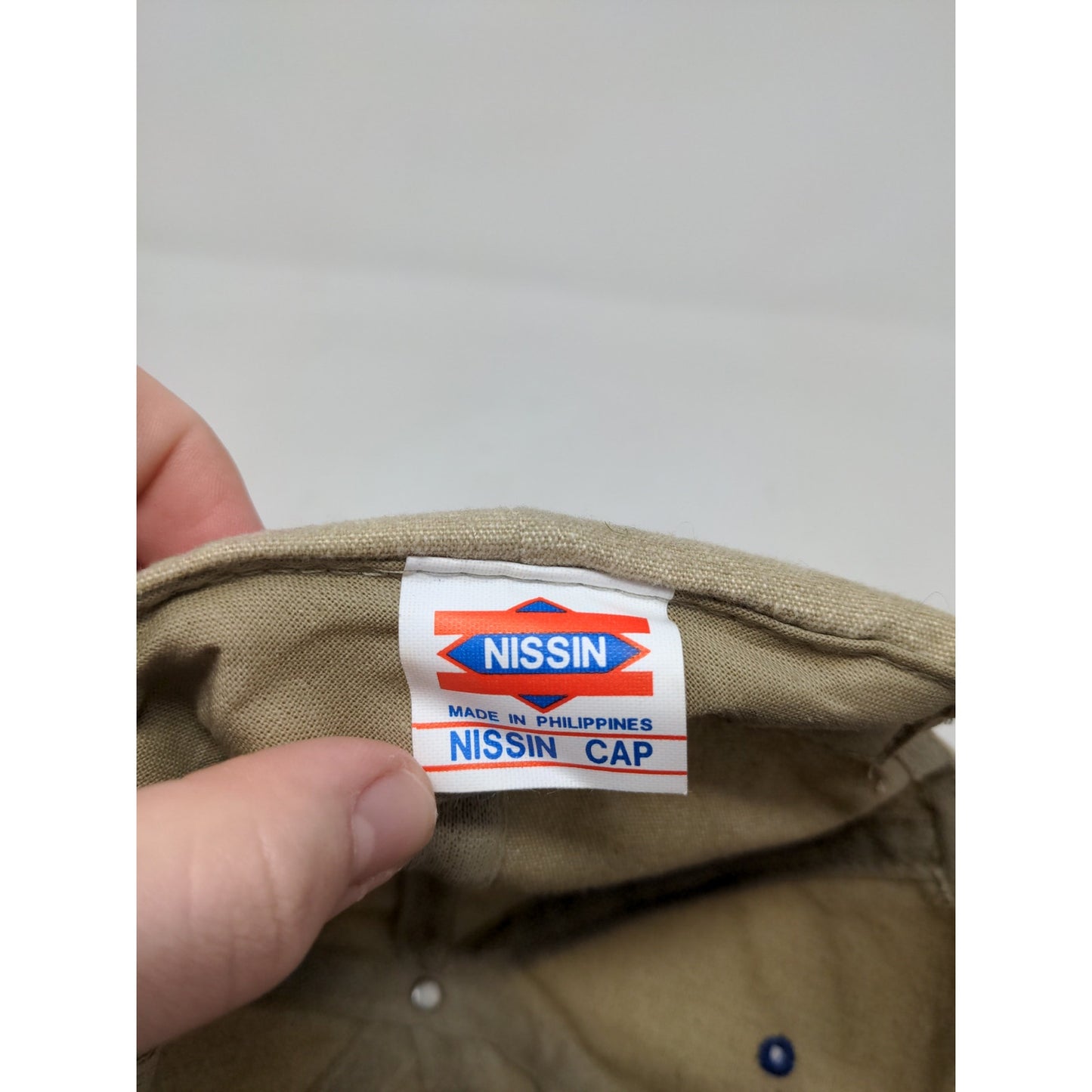 Nissin PPG Auto Glass Cap Slideback Hat Tan & Blue Adjustable