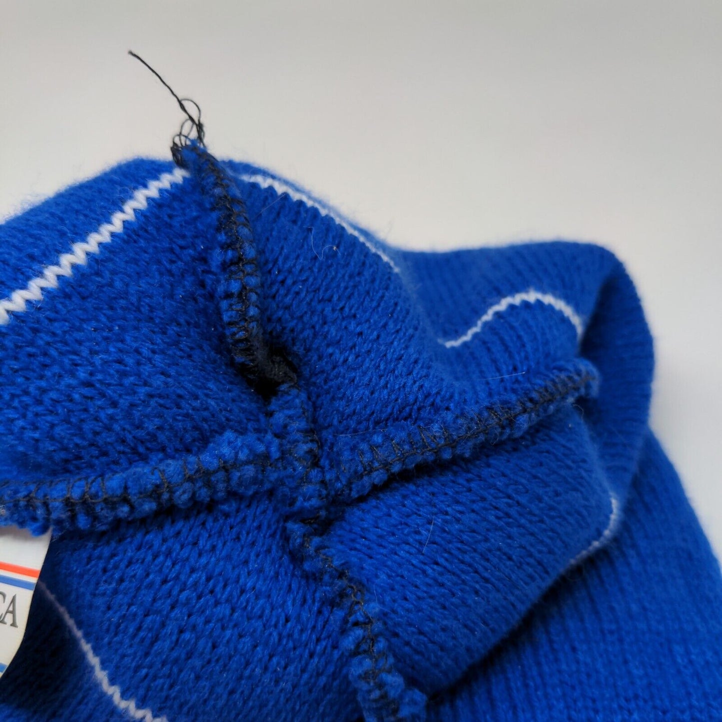 Cap America Men's Knit Beanie Hat Cap Blue Sweetwater Made in USA Pom Pom