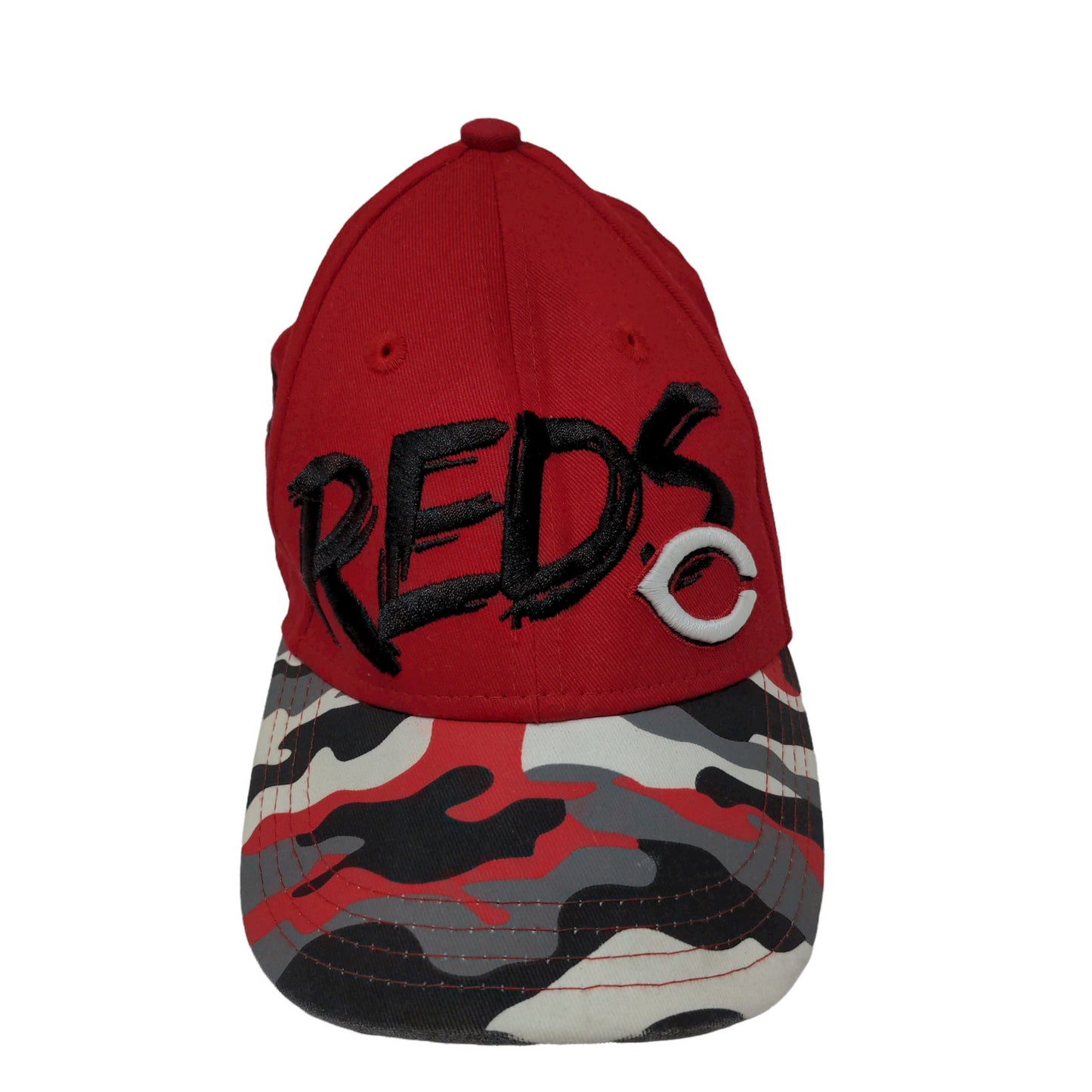 New Era Boys Cincinnati Reds Camo Red Snapback Hat Size Child Embroidered Logo