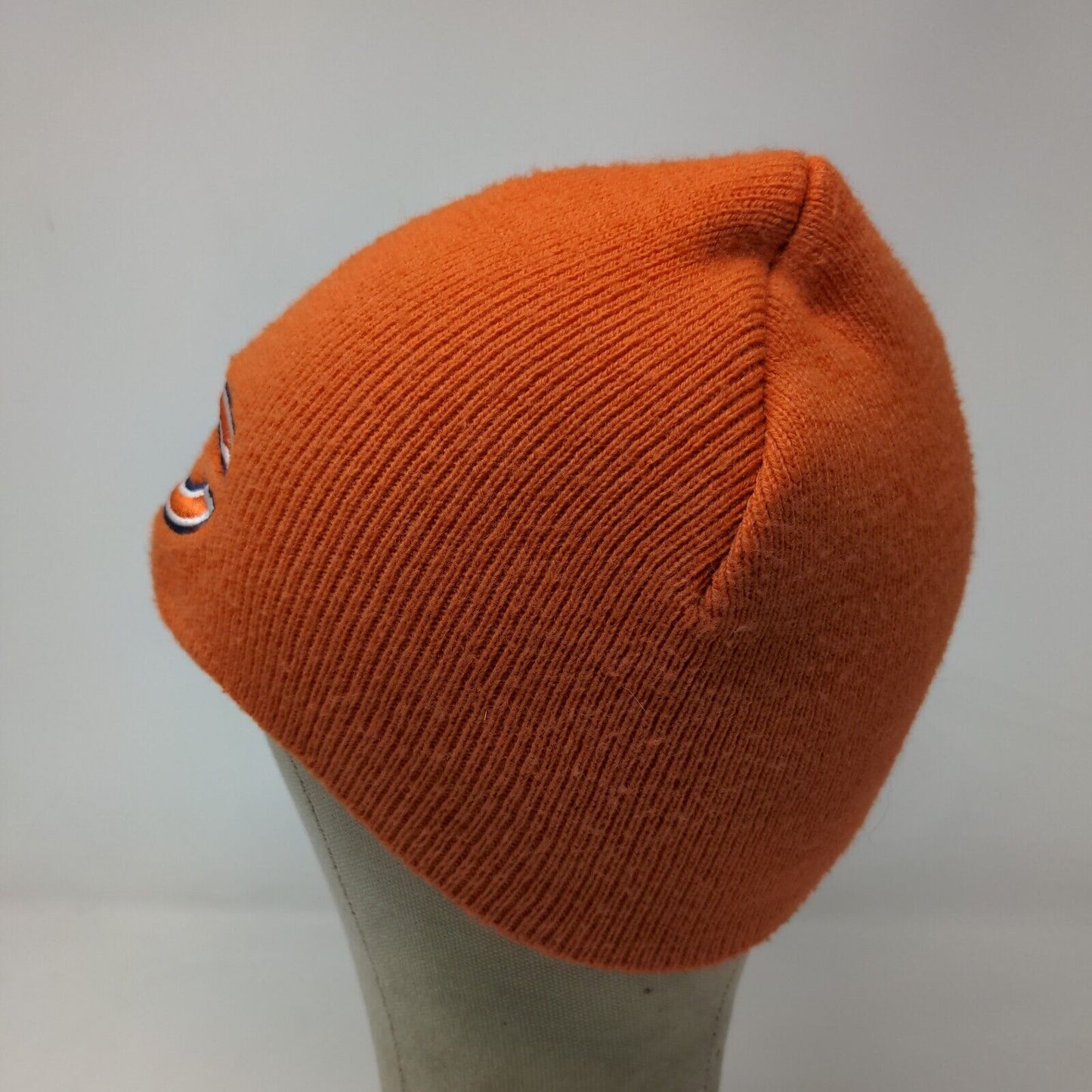 Yupoong Men's Knit Beanie Hat Orange Chicago Bears Embroidered Logo