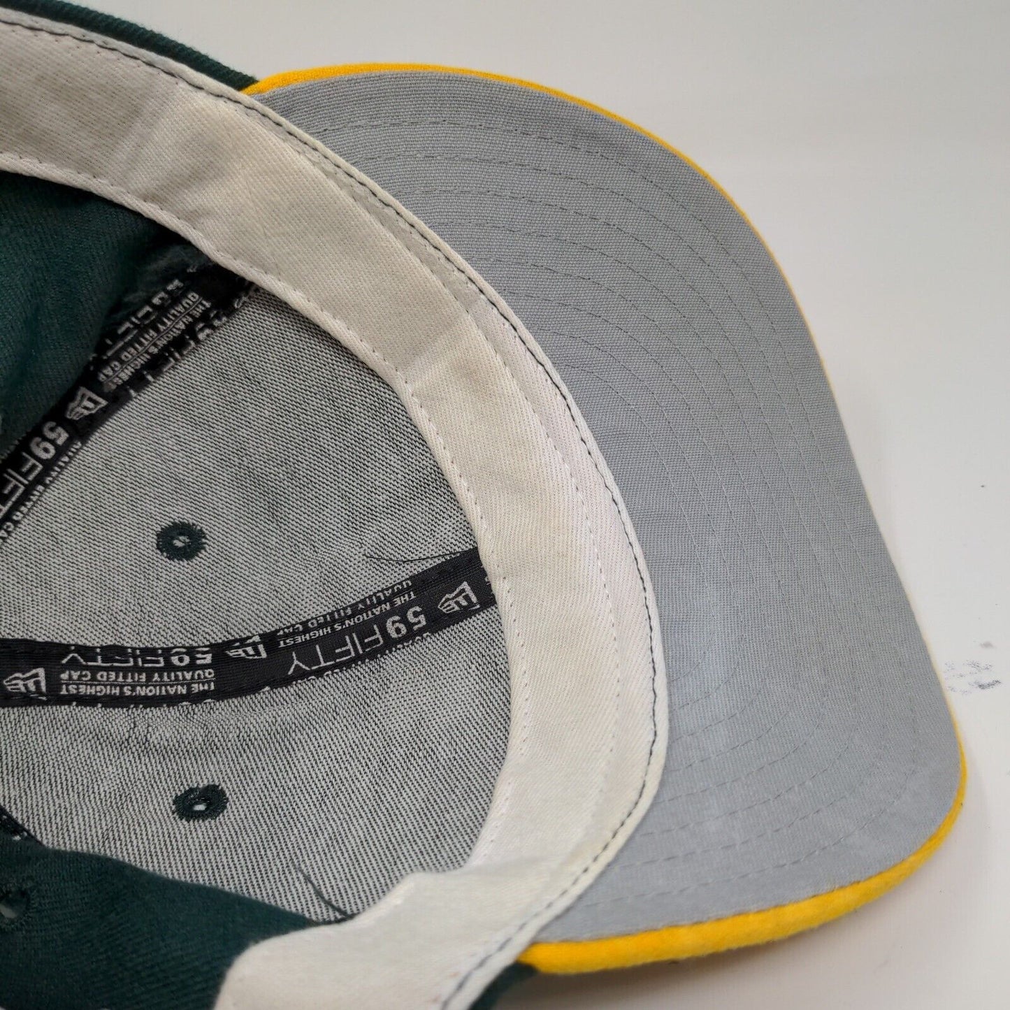Oakland Athletics Hat Green and Yellow New Era Brand Fitted 6 7/8