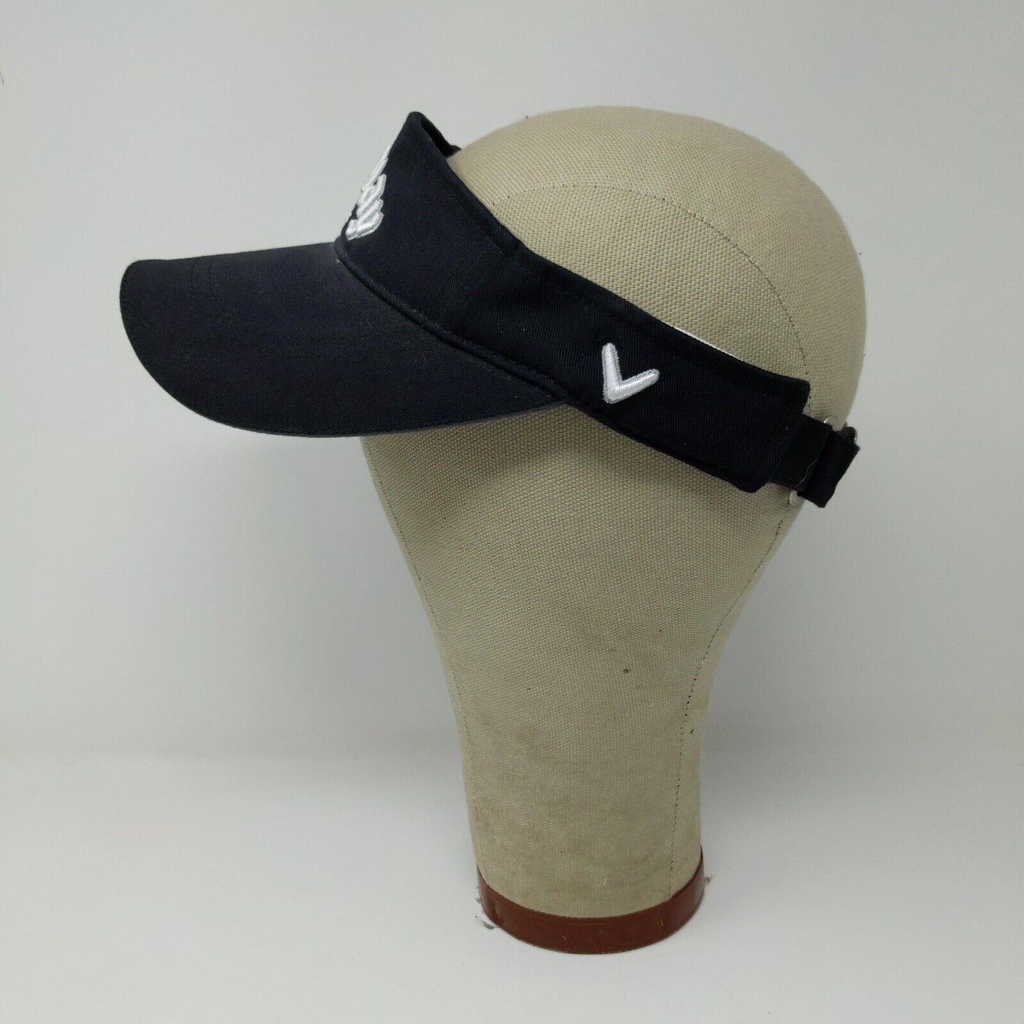 Callaway Golf Visor Black / White Letters Adjustable Embroidered Logo