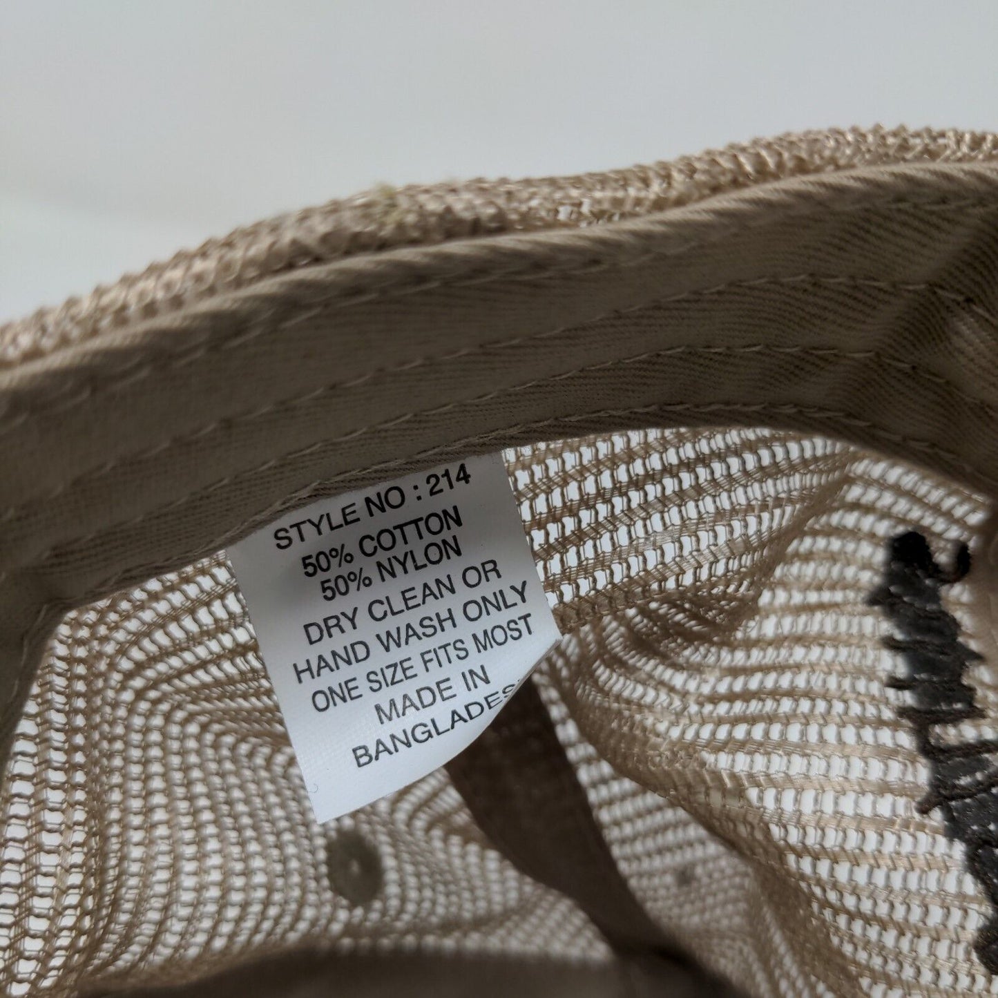 Heather's Women's Snapback Mesh Back Hat Tan OSFM Embroidered Logo