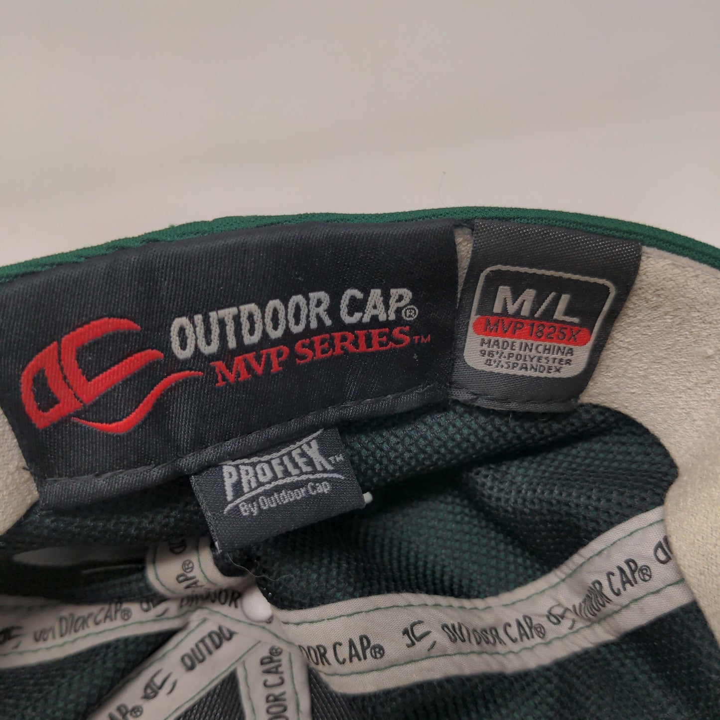 Outdoor Cap MVP ProFlex Fitted Hat Size M/L Green Embroidered M Logo