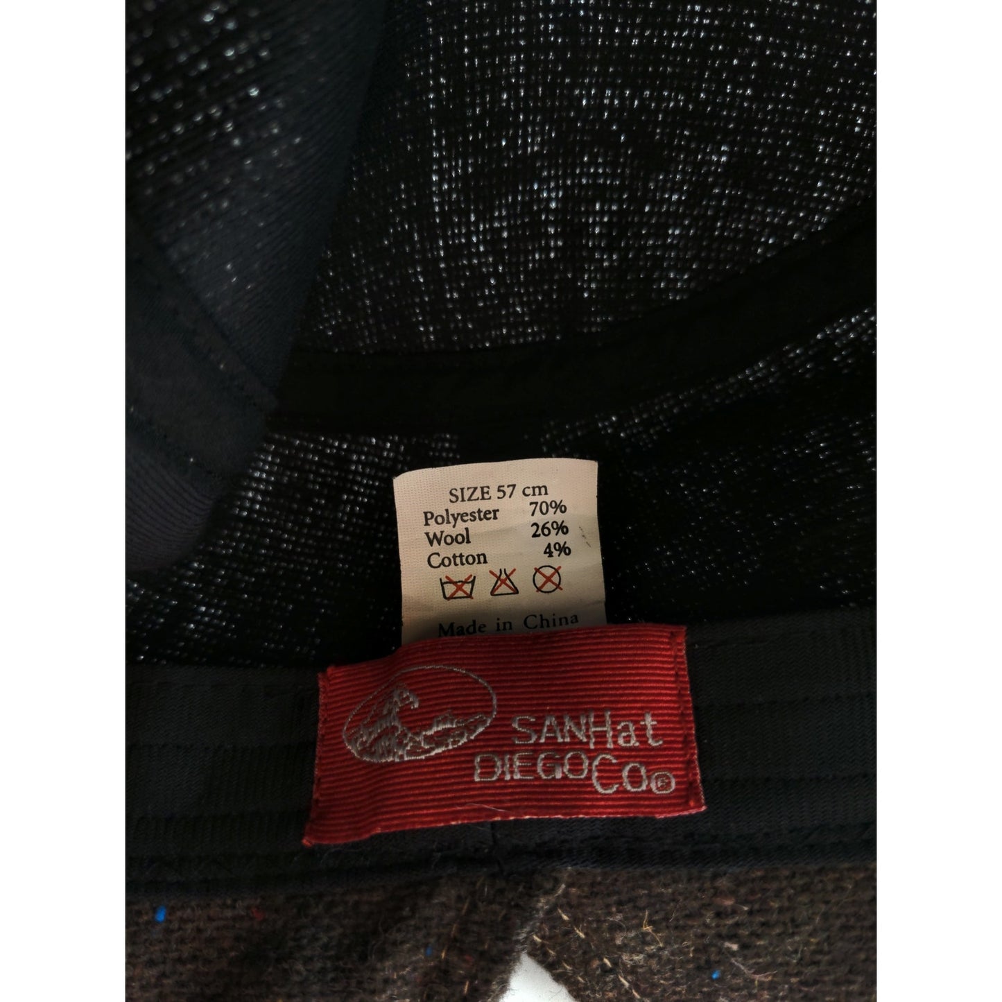 San Hat Diego Co Size 57CM Brown Tie Back Bucket Hat Sun Hat