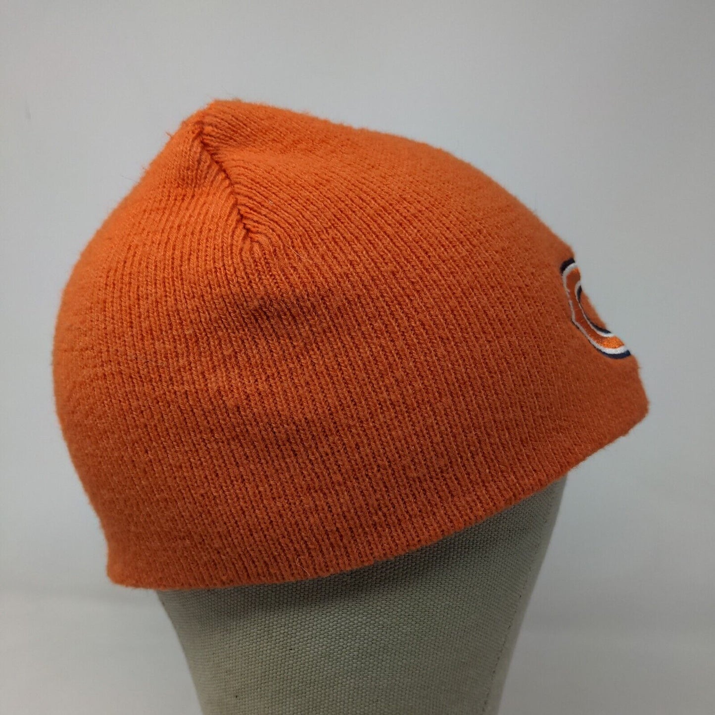 Yupoong Men's Knit Beanie Hat Orange Chicago Bears Embroidered Logo