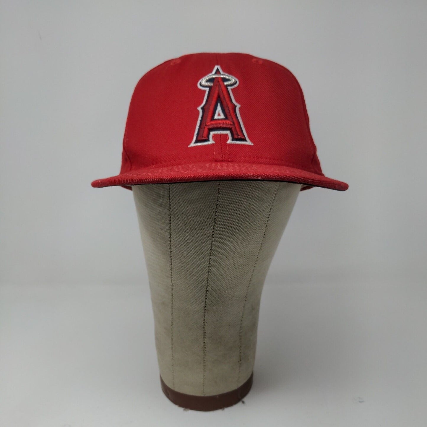 MLB New Era 59Fifty Hat Los Angeles Angels Red Baseball Hat SZ 7 5/8 USA MADE