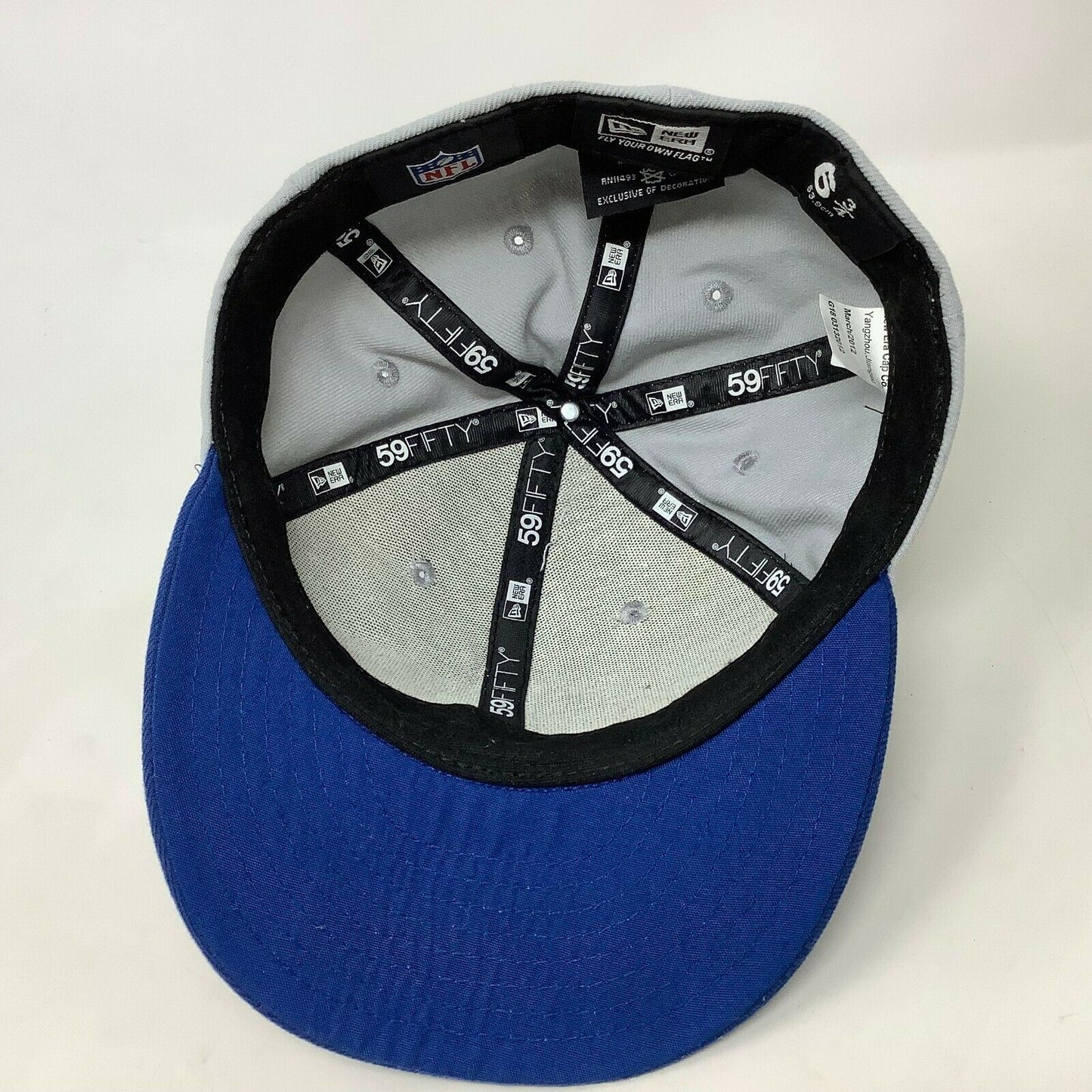 NFL New Era 59Fifty Indianapolis Colts Fitted Hat Size 6 3/4" 2012 Horse Gray