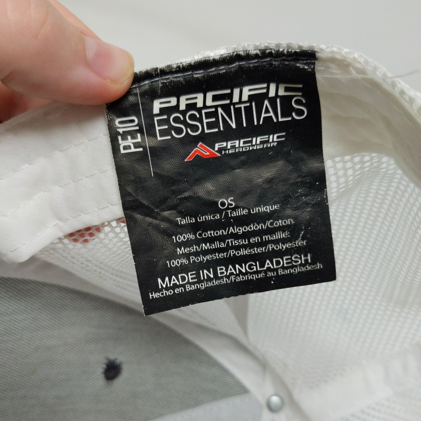 Pacific Essentials Snapback Meshback Hat Black White Embroidered F One Size