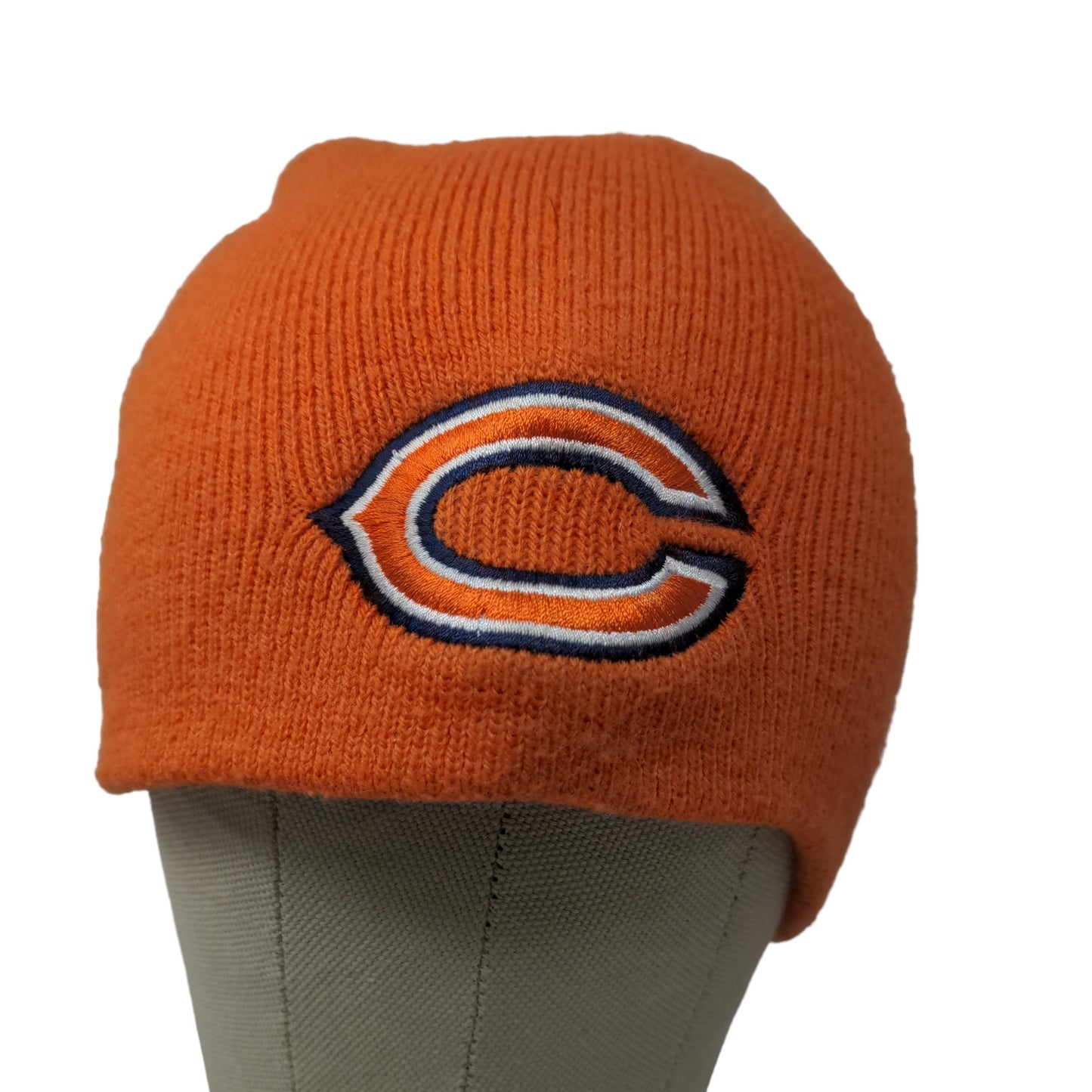 Yupoong Men's Knit Beanie Hat Orange Chicago Bears Embroidered Logo