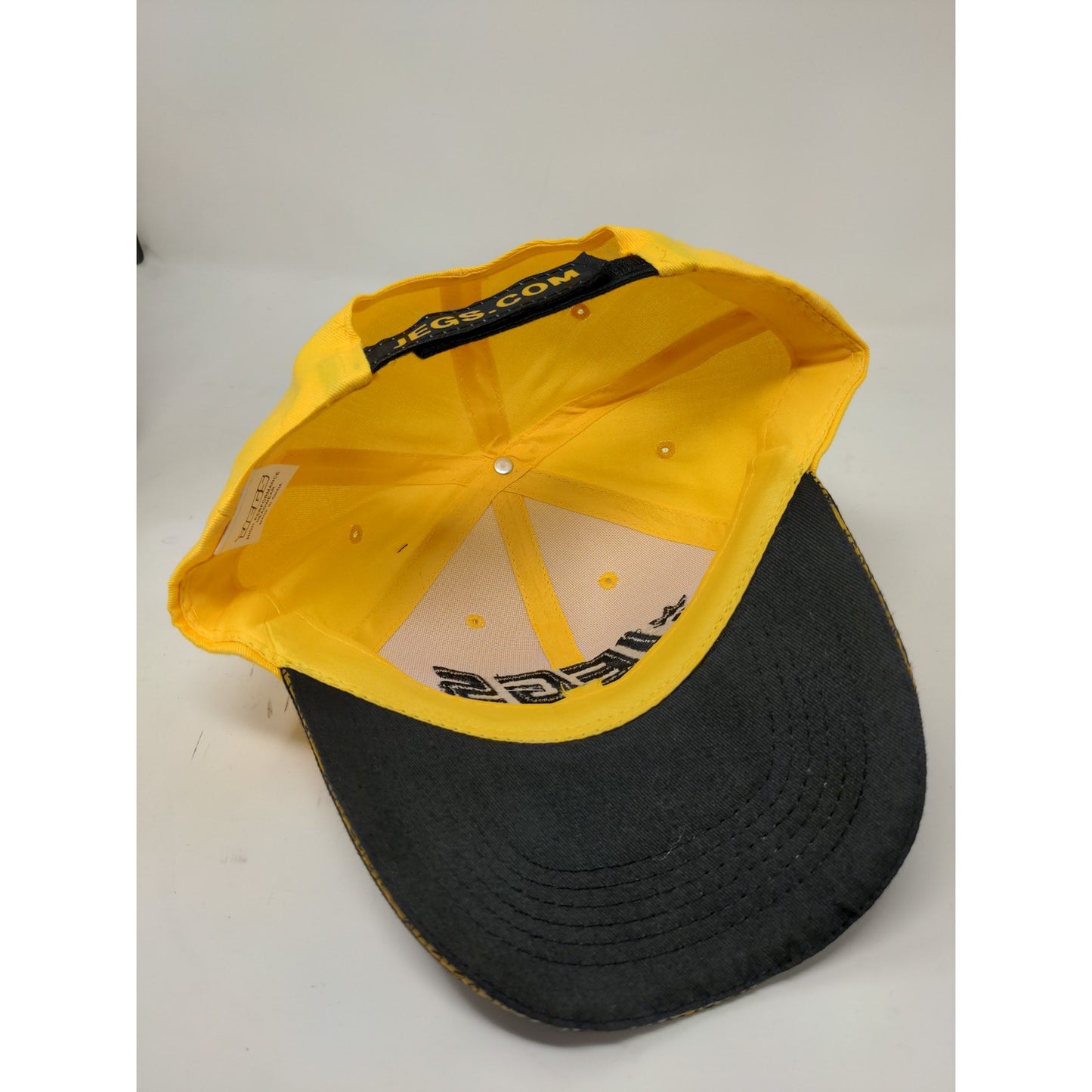 Jegs Headware High Performance Strapback Hat Yellow & Black Embroidered Logo