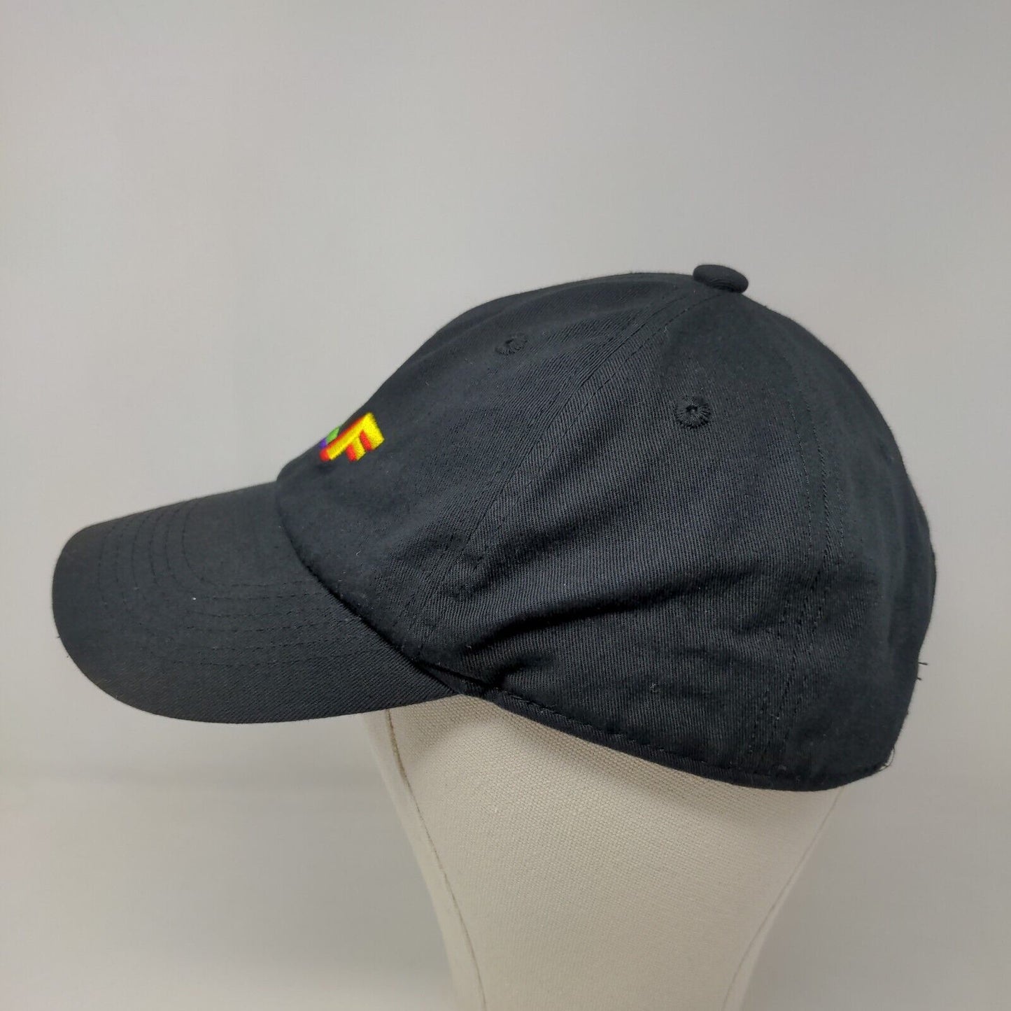 Unbranded Men's Slideback Hat Black Adjustable Embroidered Golf Logo