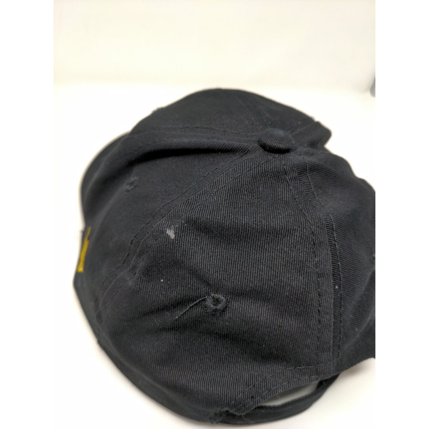Warrior Custom Golf Slideback Hat Black Embroidered Logo Spell Out