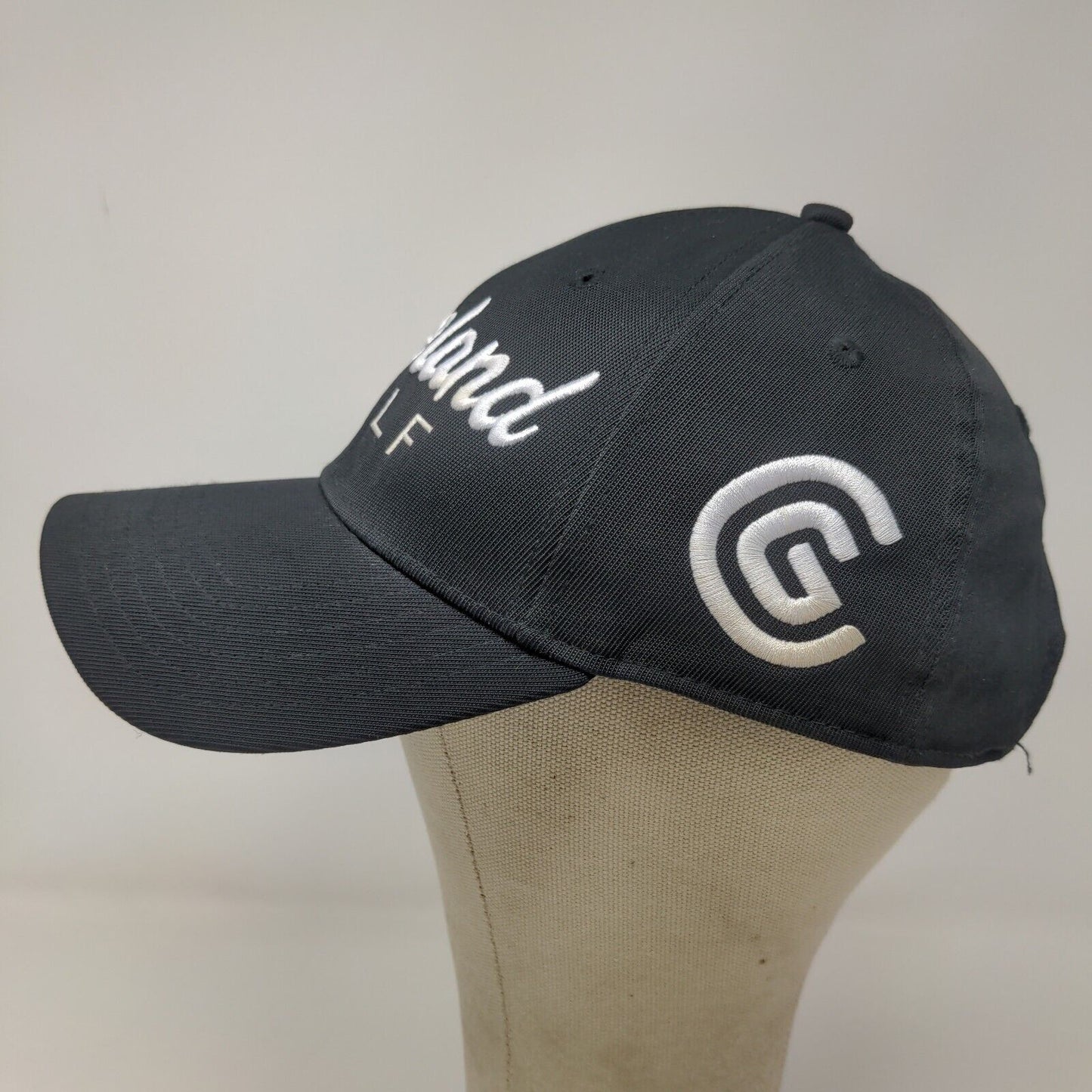 Cleveland Golf Men's Strapback Hat Black Adjustable Embroidered Logo