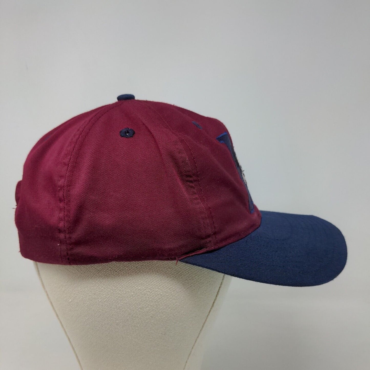 Disney Mickey Mouse Men's Snapback Hat Red Burgundy Embroidered Logo Vintage