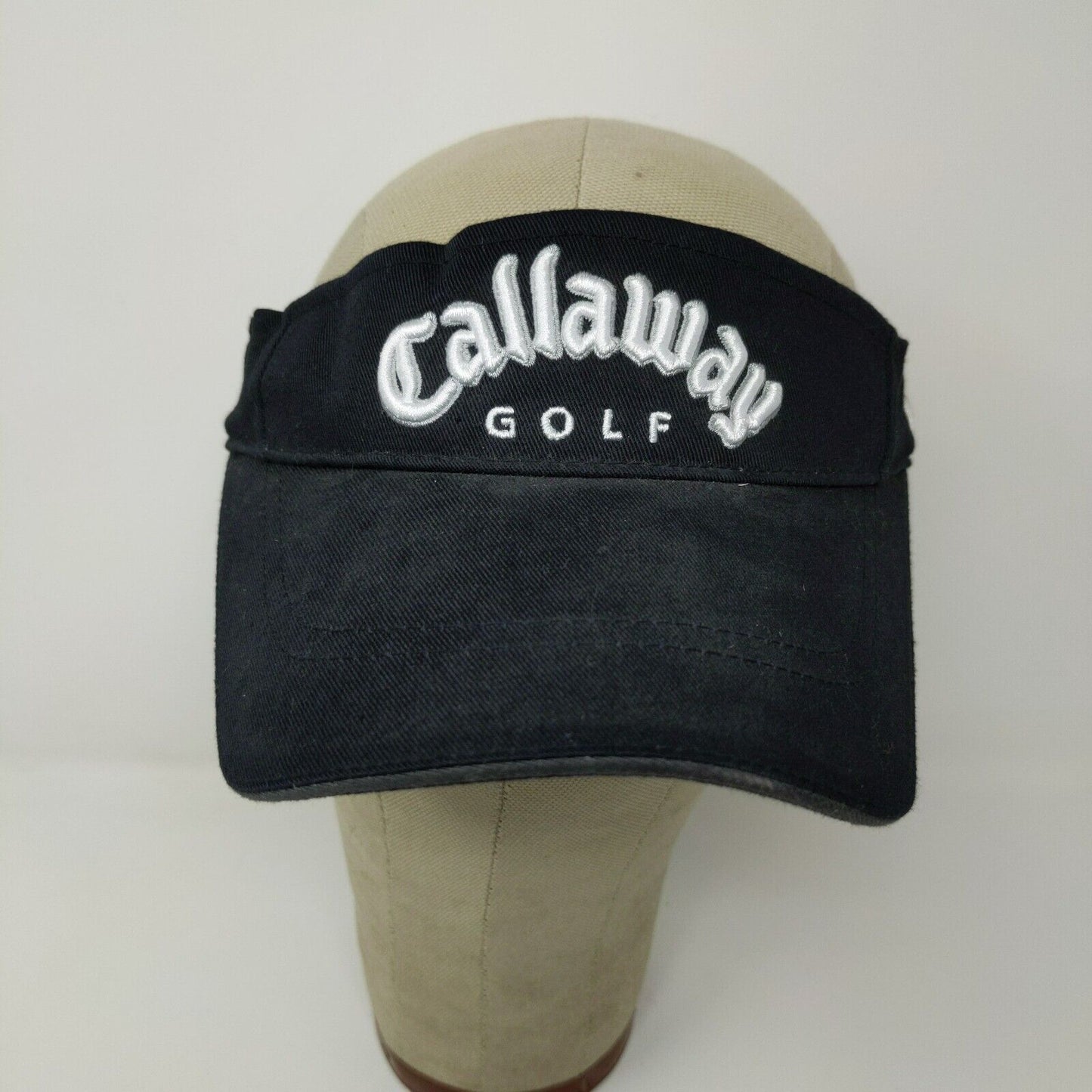 Callaway Golf Visor Black / White Letters Adjustable Embroidered Logo
