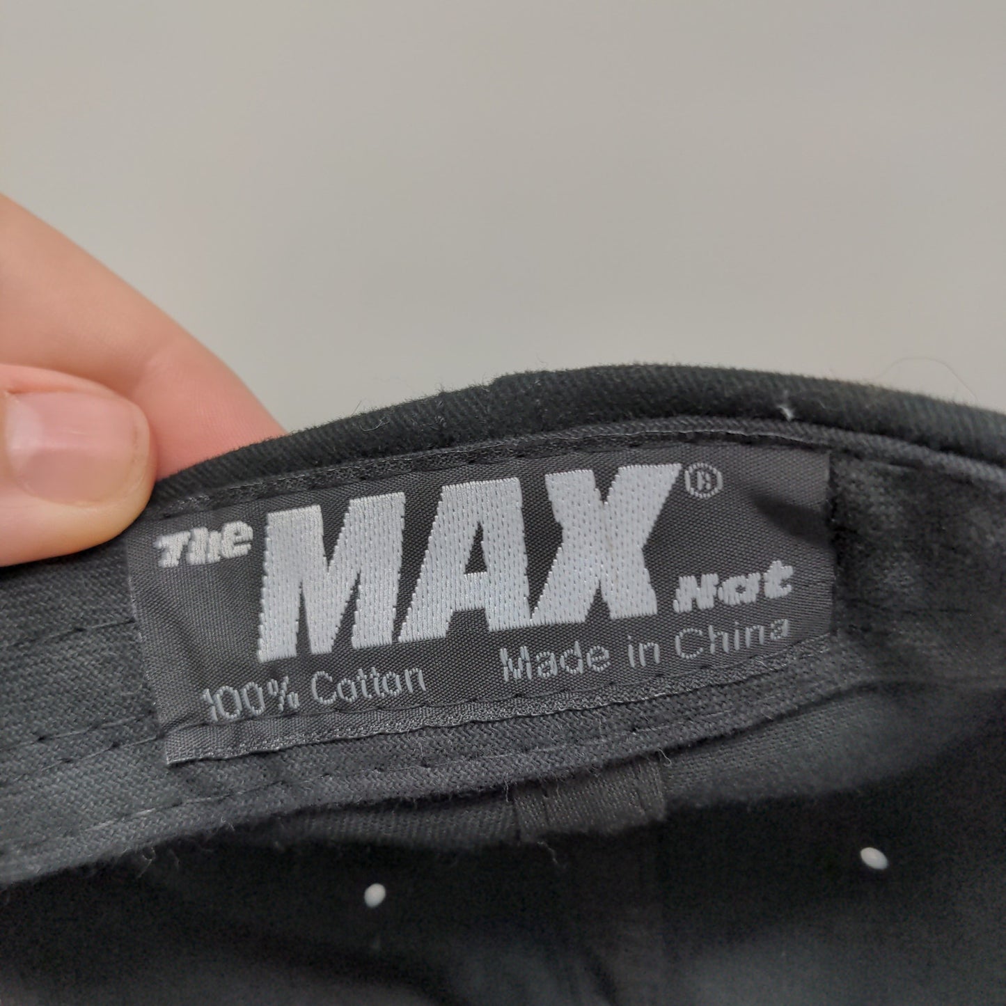 Hollow Contracting The Max Hat Strapback Cap OSFA Black Embroidered Logo