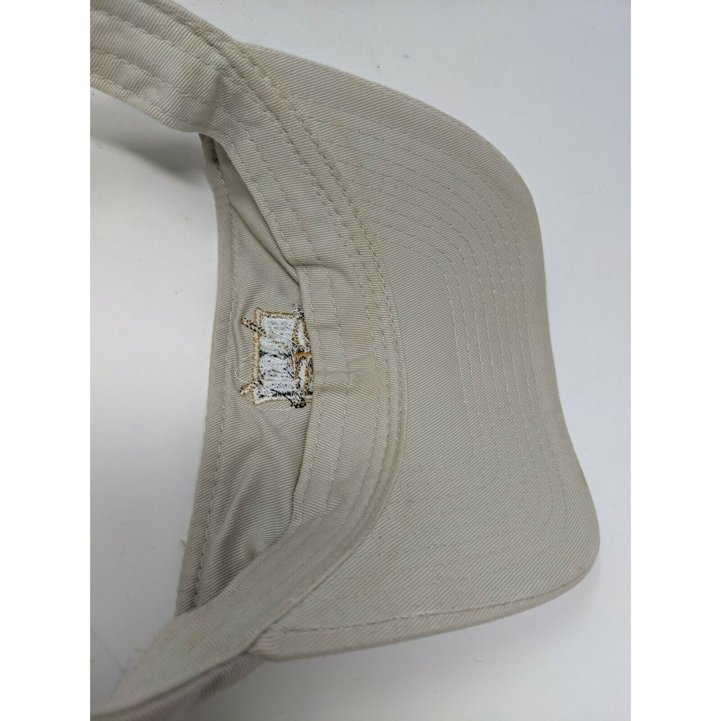 Brickyard Crossing Golf Visor Strapback White/Beige OSFM Embroidered Logo