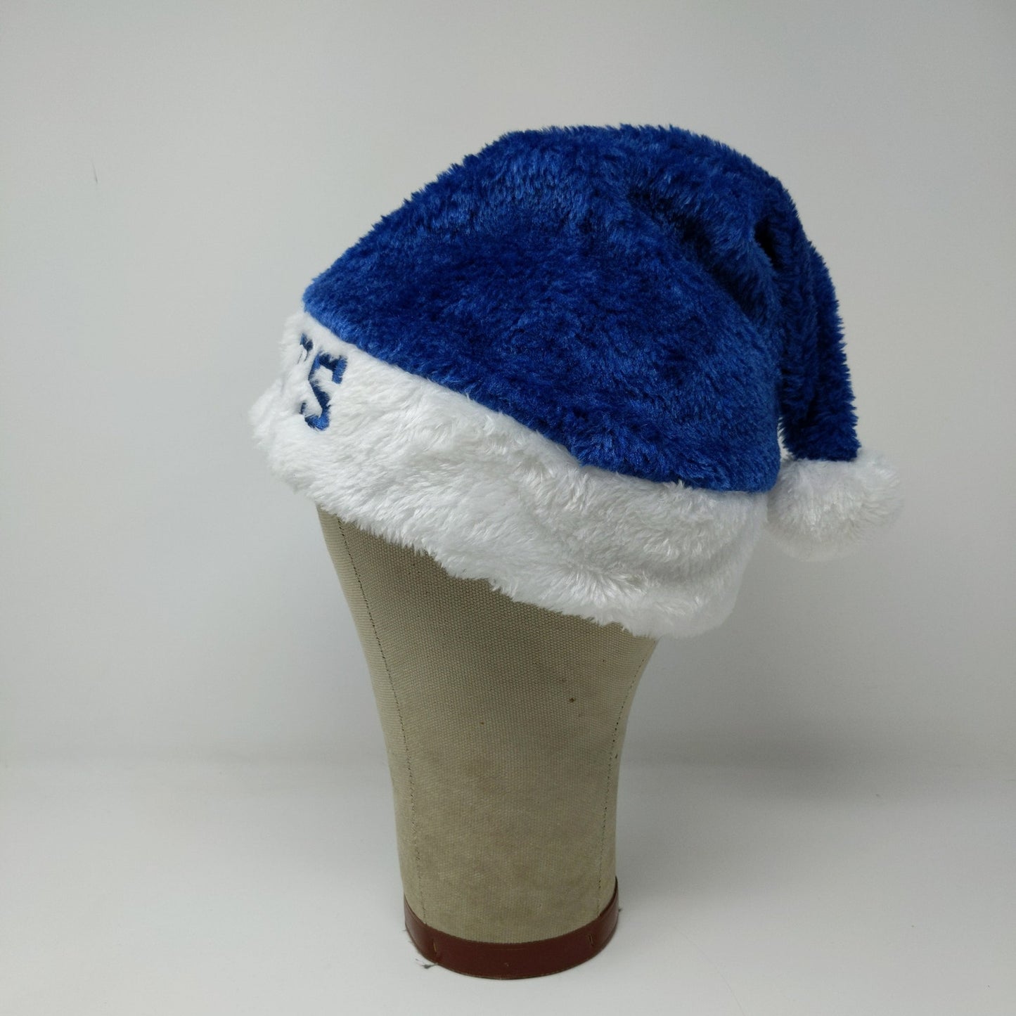 NFL Official Indianapolis Colts Santa Hat Soft Fuzzy Embroidered Blue & White