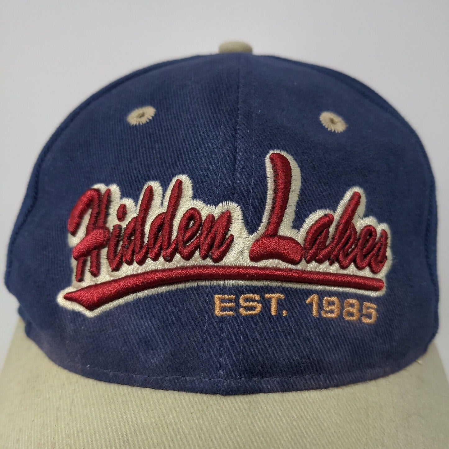 Ahead Men's Strapback Hat Blue Adjustable Hidden Lakes Embroidered Logo