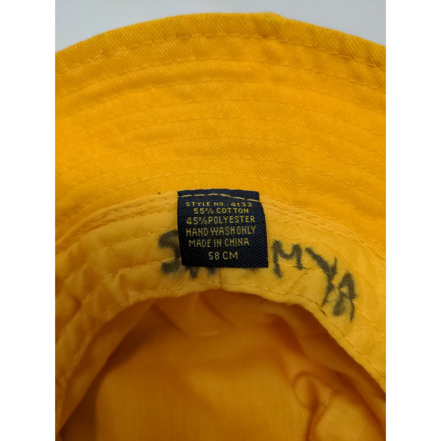 Woodleigh Bucket Hat Yellow Size 58 CM Embroidered Spell Out