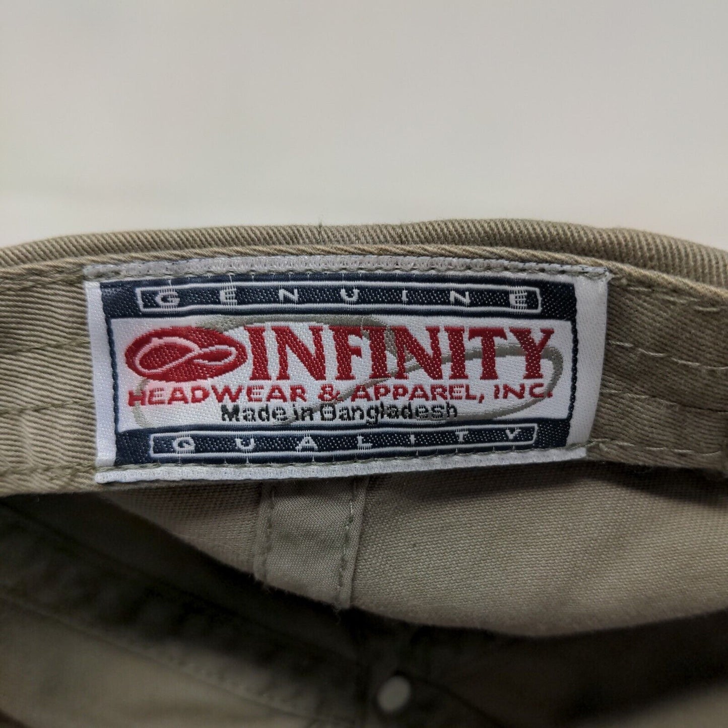 Infinity Men's Slideback Hat Green Brown OSFA Connecticut #72 Graphic Logo