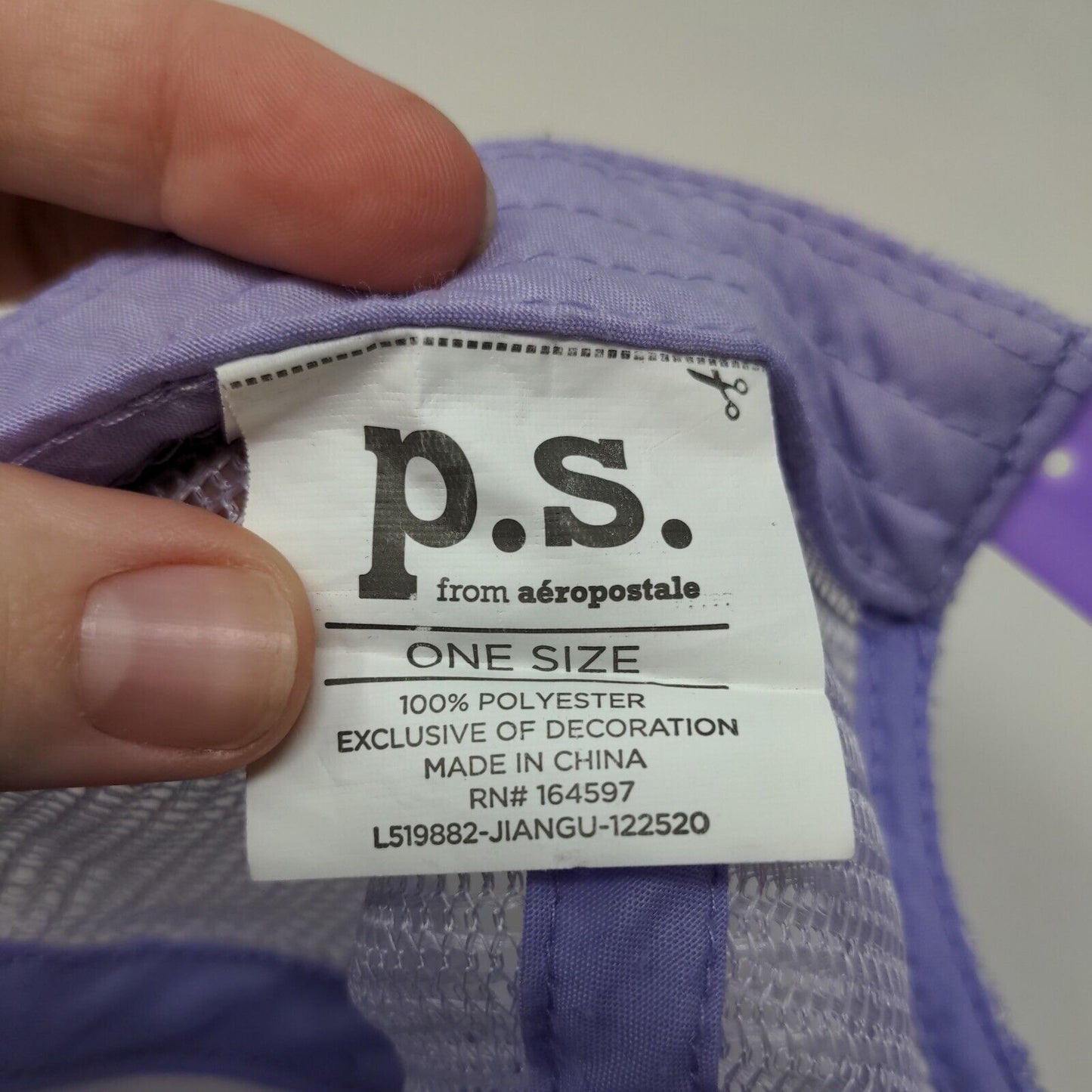 P.S. From Aeropostale Snapback Mesh Back Hat Purple Size OS Bling Shiny